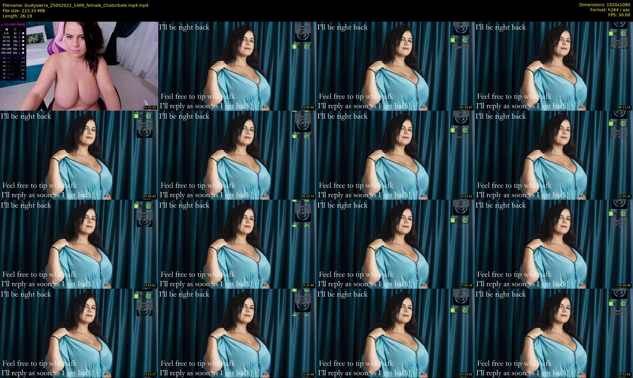 bustysierra — 27 minute Chaturbate female cam show recording, 1080p, May 25, 2022