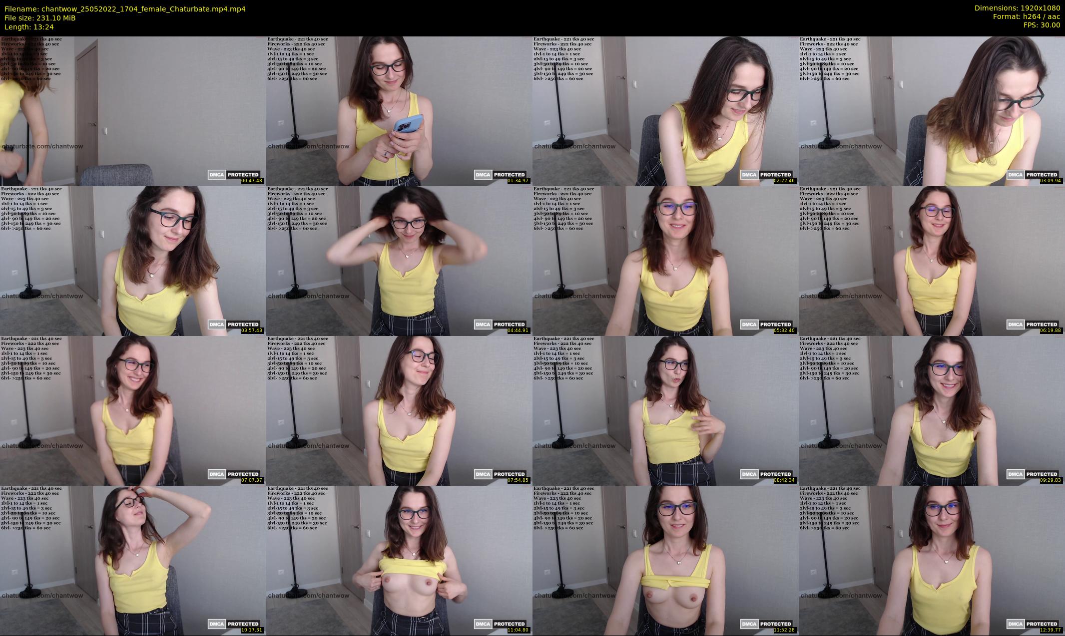 chantwow — 14 minute Chaturbate female cam show recording, 1080p, May 25, 2022