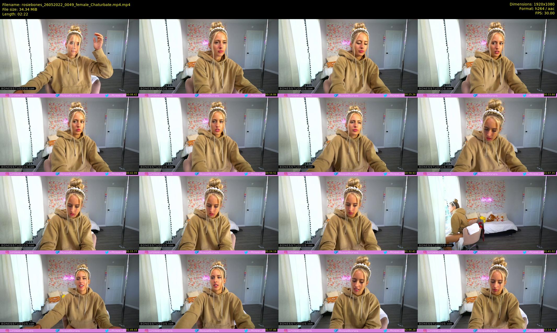 rosiebones — 3 minute Chaturbate female cam show recording, 1080p, May 26, 2022