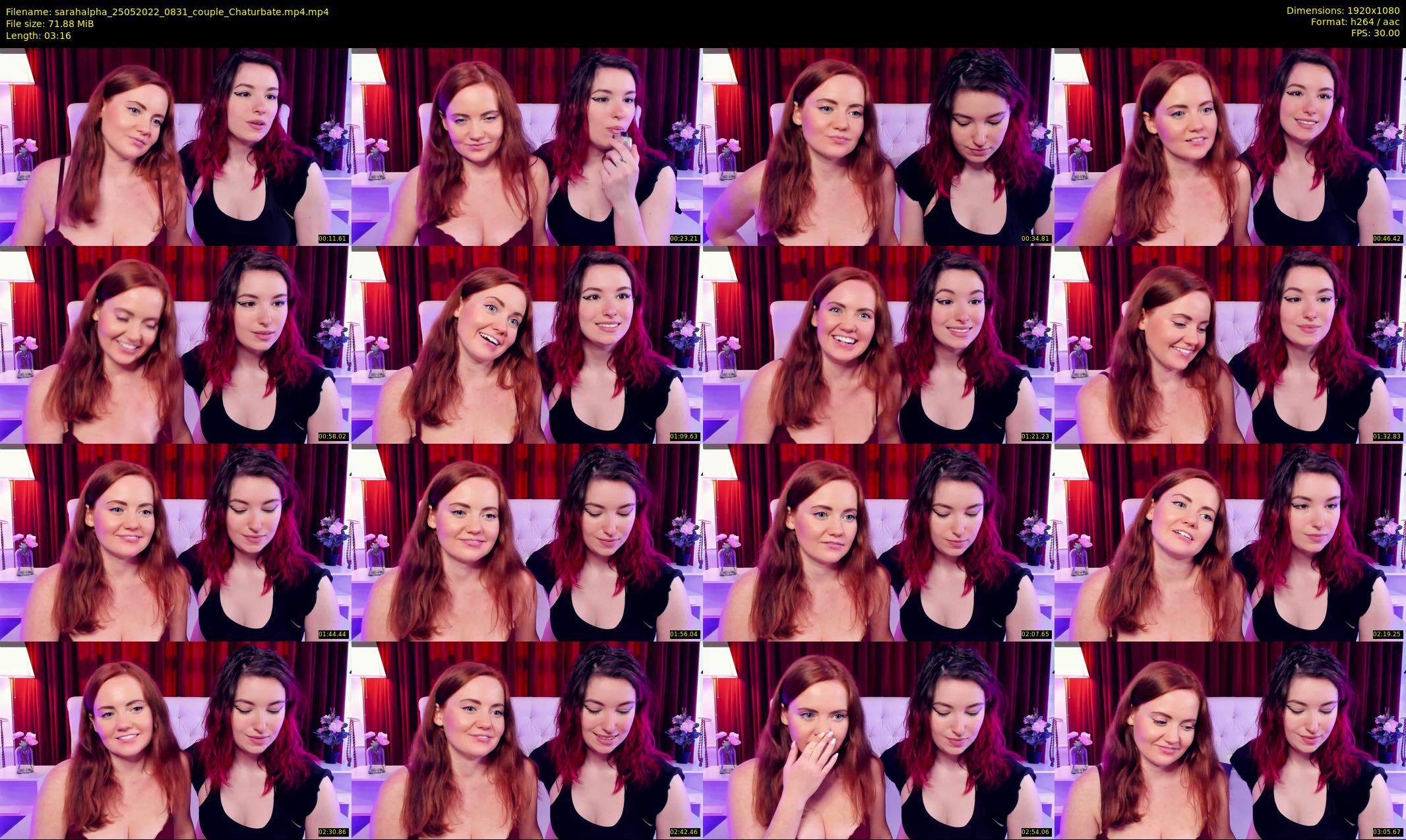 sarahalpha — 4 minute Chaturbate couple cam show recording, 1080p, May 25, 2022