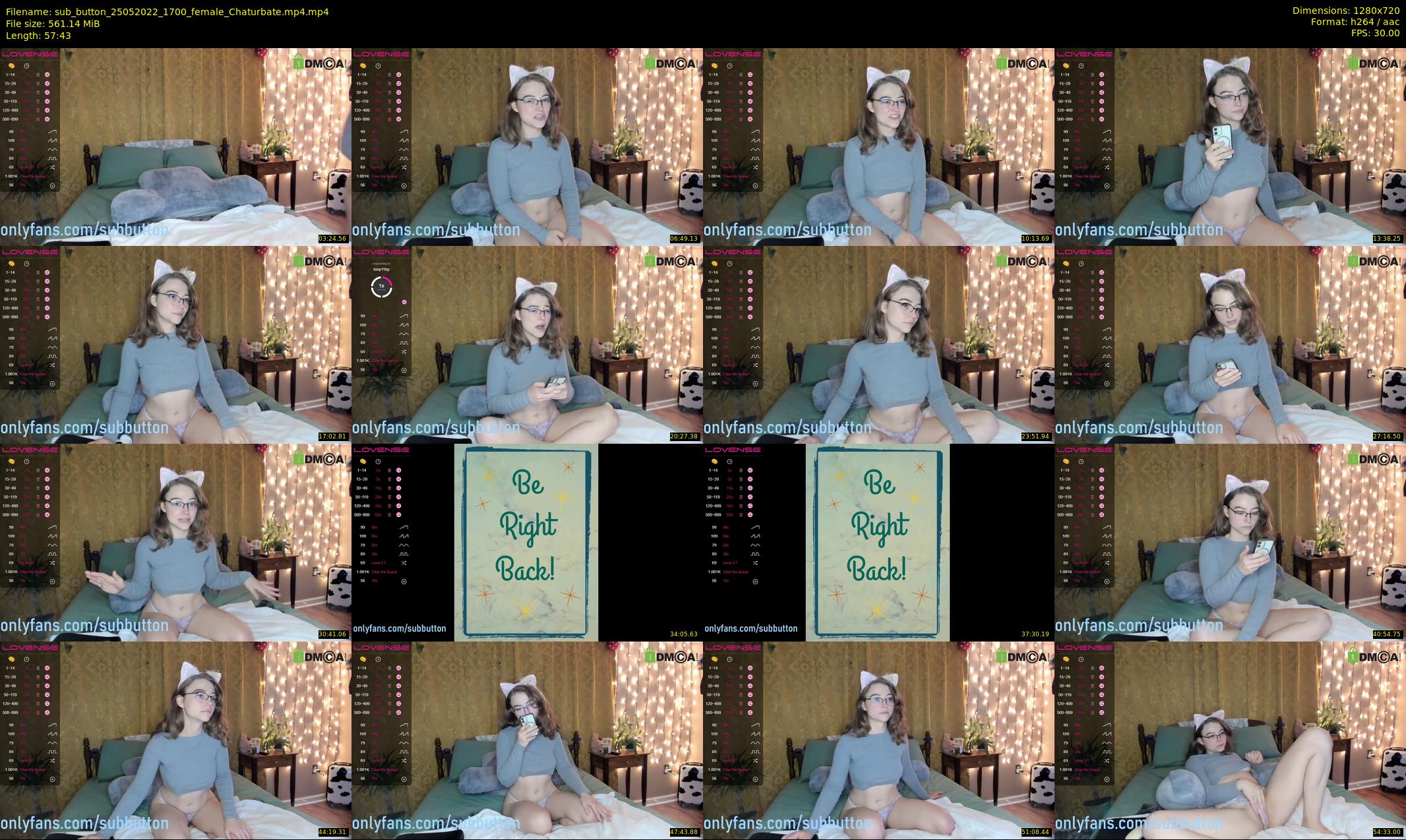 sub_button — 58 minute Chaturbate female cam show recording, 720p, May 25, 2022
