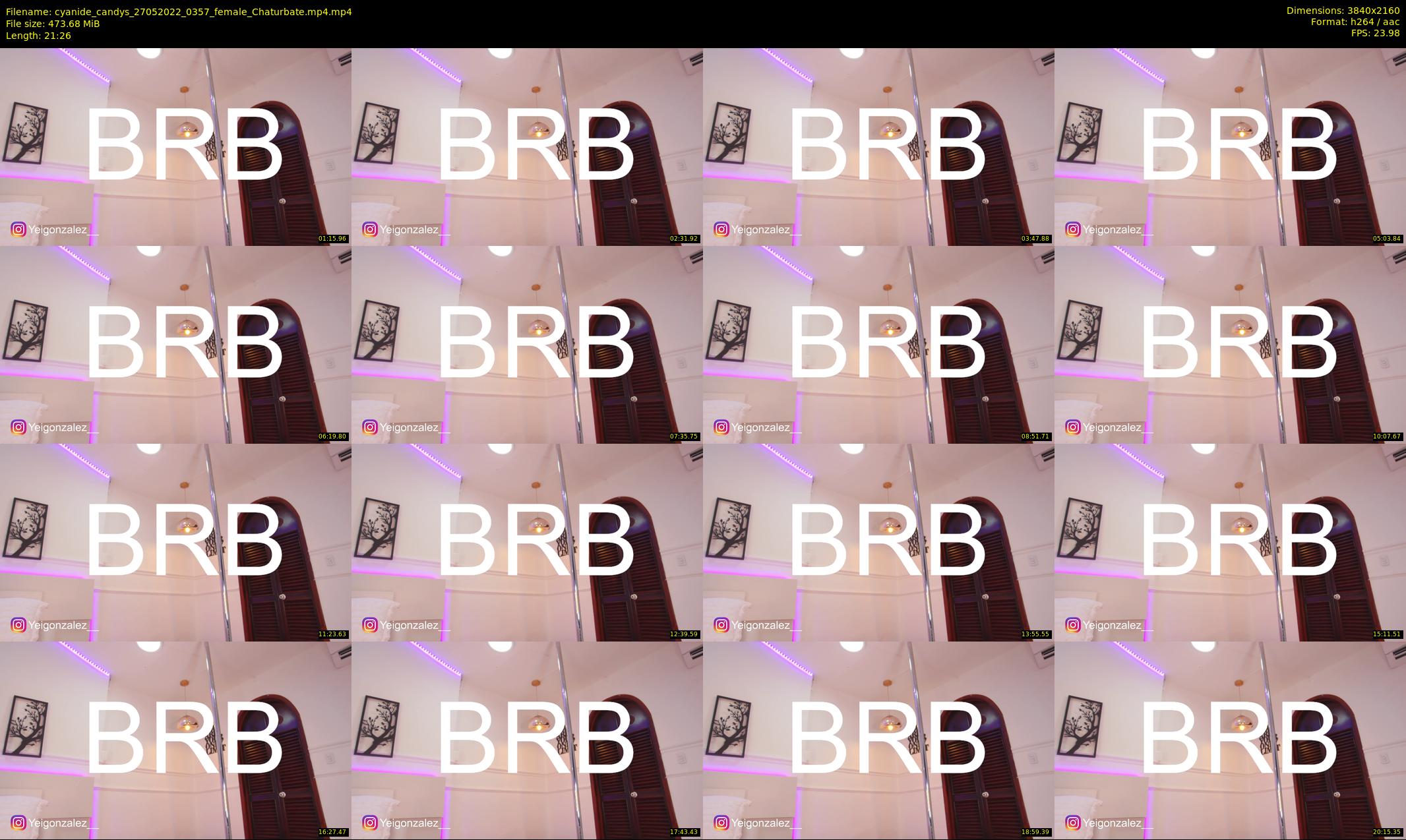 cyanide_candys — 22 minute Chaturbate female cam show recording, 4K, May 27, 2022