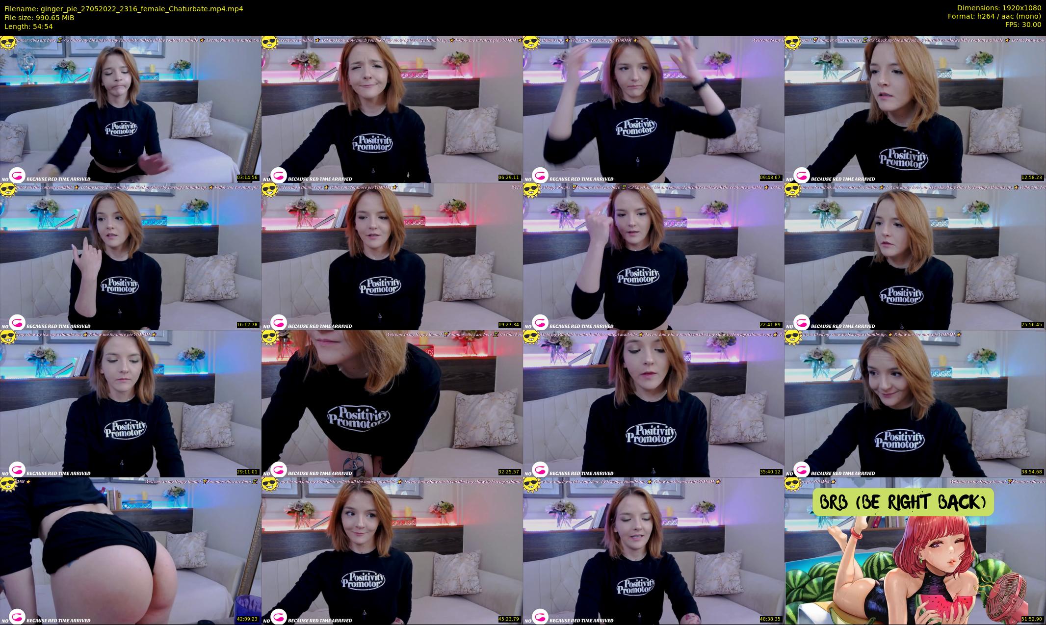 ginger_pie — 55 minute Chaturbate female cam show recording, 1080p, May 27, 2022