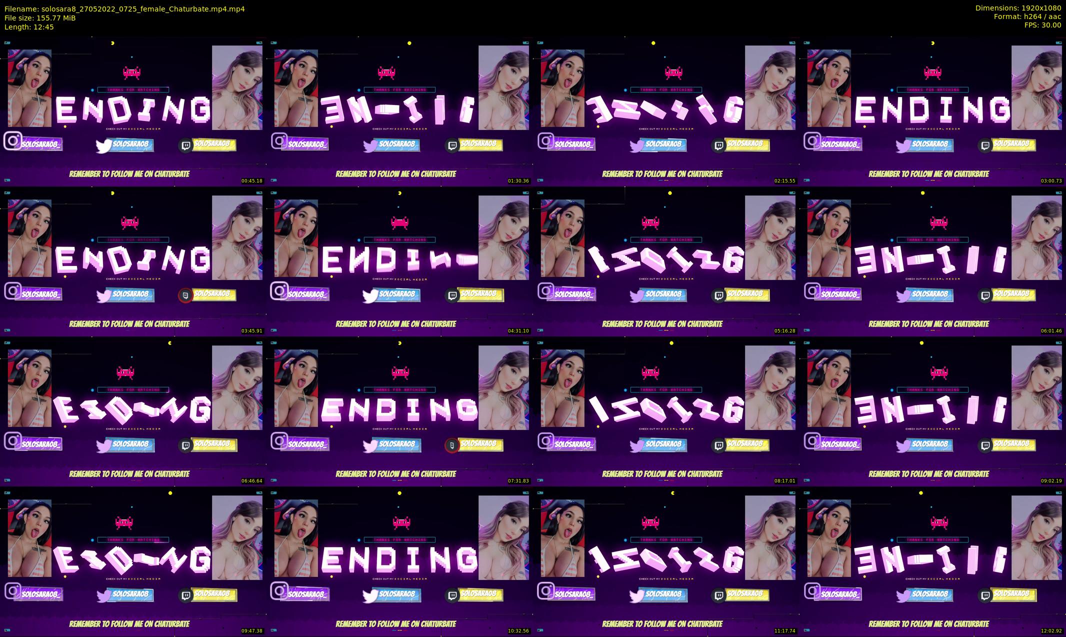 solosara8 — 13 minute Chaturbate female cam show recording, 1080p, May 27, 2022