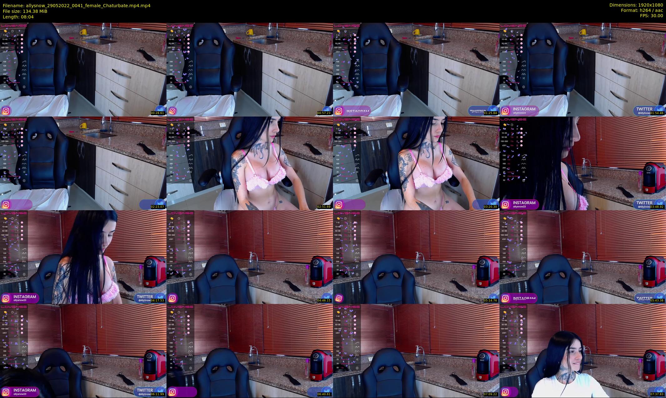allysnow — 9 minute Chaturbate female cam show recording, 1080p, May 29, 2022