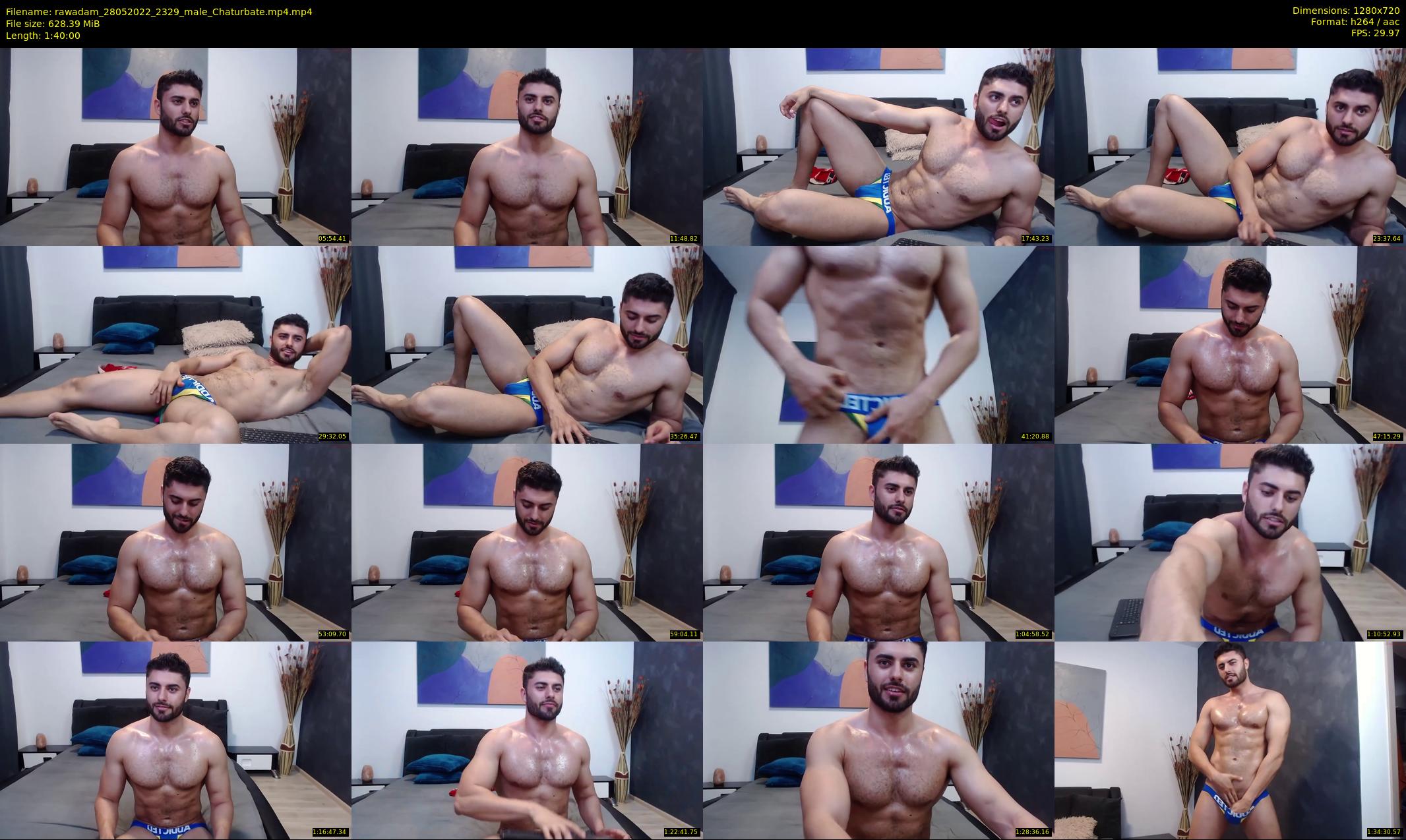 rawadam — 100 minute Chaturbate male cam show recording, 720p, May 28, 2022