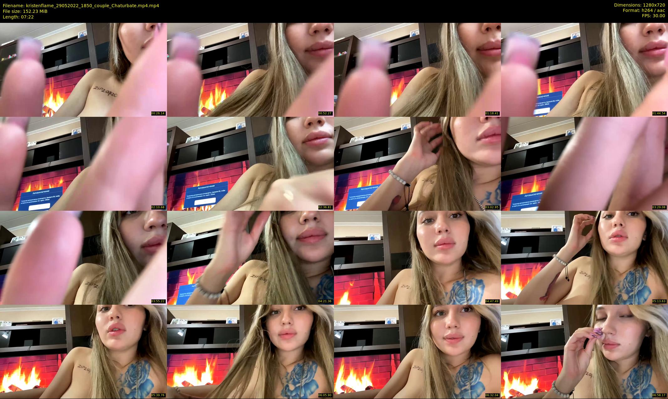 kristenflame — 8 minute Chaturbate couple cam show recording, 720p, May 29, 2022
