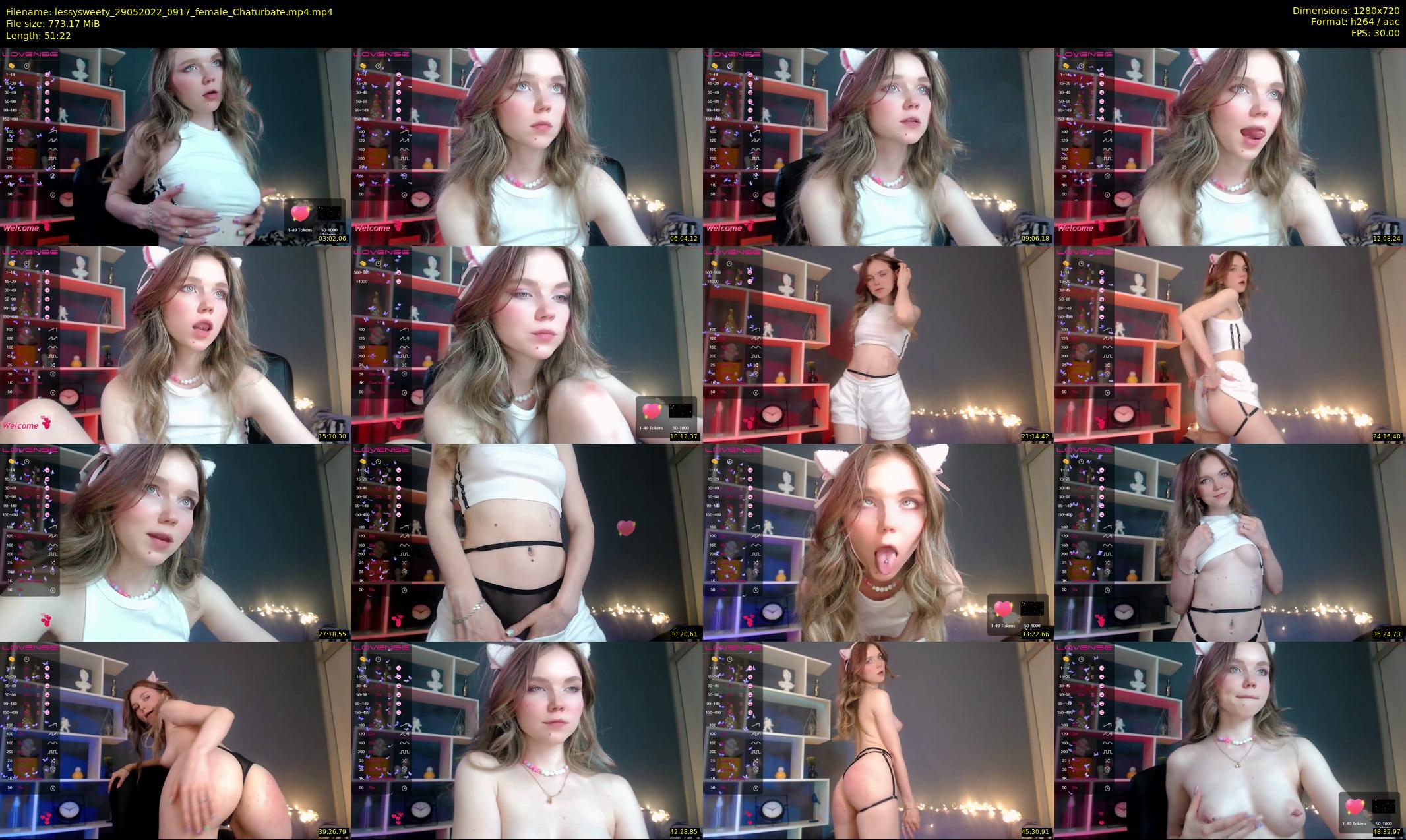 lessysweety — 52 minute Chaturbate female cam show recording, 720p, May 29, 2022