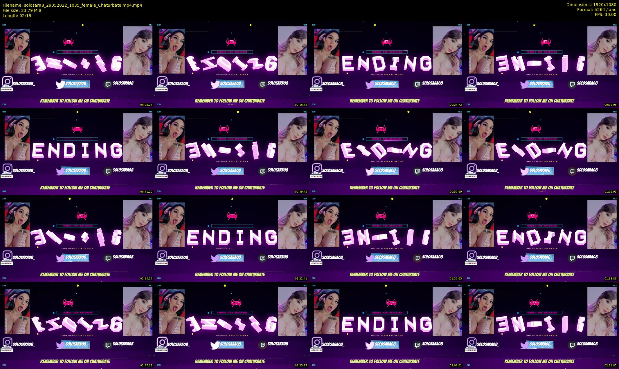 solosara8 — 3 minute Chaturbate female cam show recording, 1080p, May 29, 2022