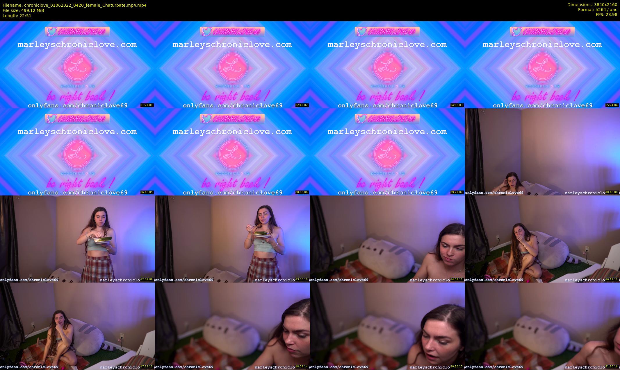 chroniclove — 23 minute Chaturbate female cam show recording, 4K, Jun 1, 2022