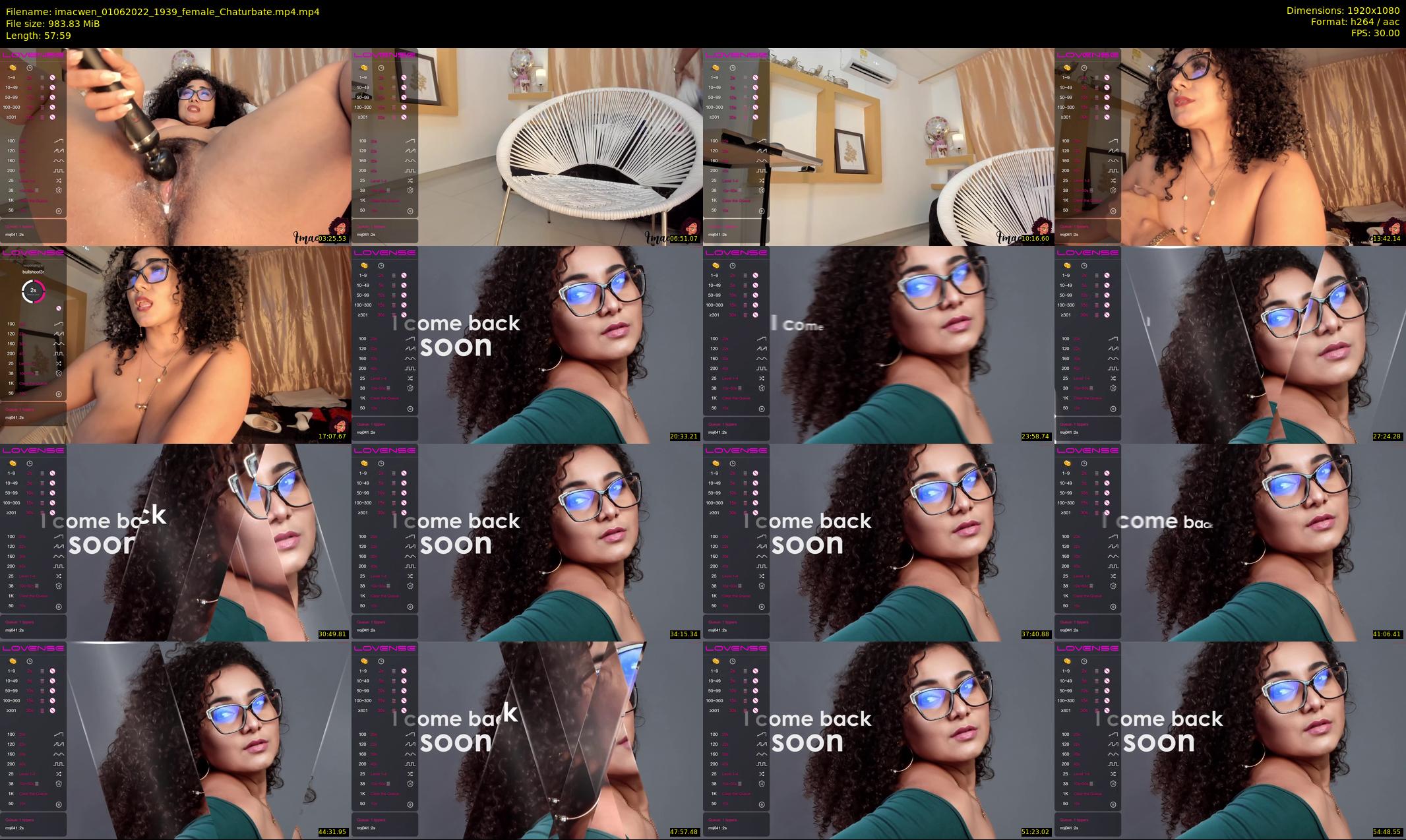 imacwen — 58 minute Chaturbate female cam show recording, 1080p, Jun 1, 2022