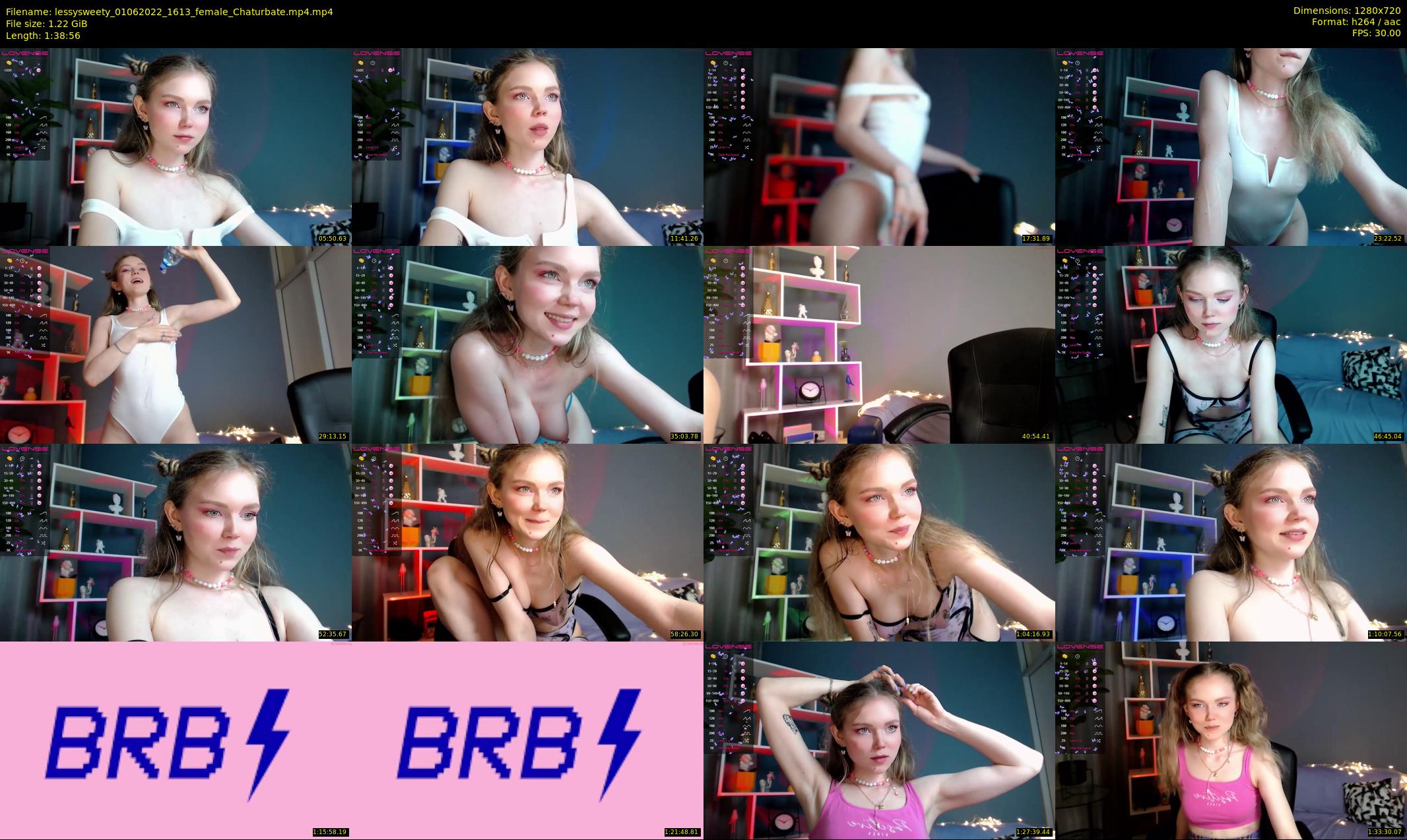 lessysweety — 99 minute Chaturbate female cam show recording, 720p, Jun 1, 2022