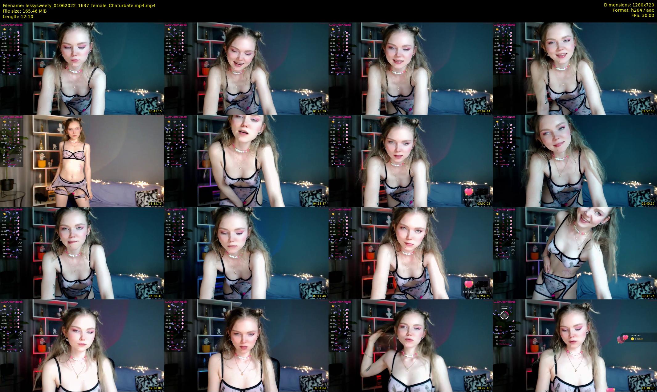 lessysweety — 13 minute Chaturbate female cam show recording, 720p, Jun 1, 2022
