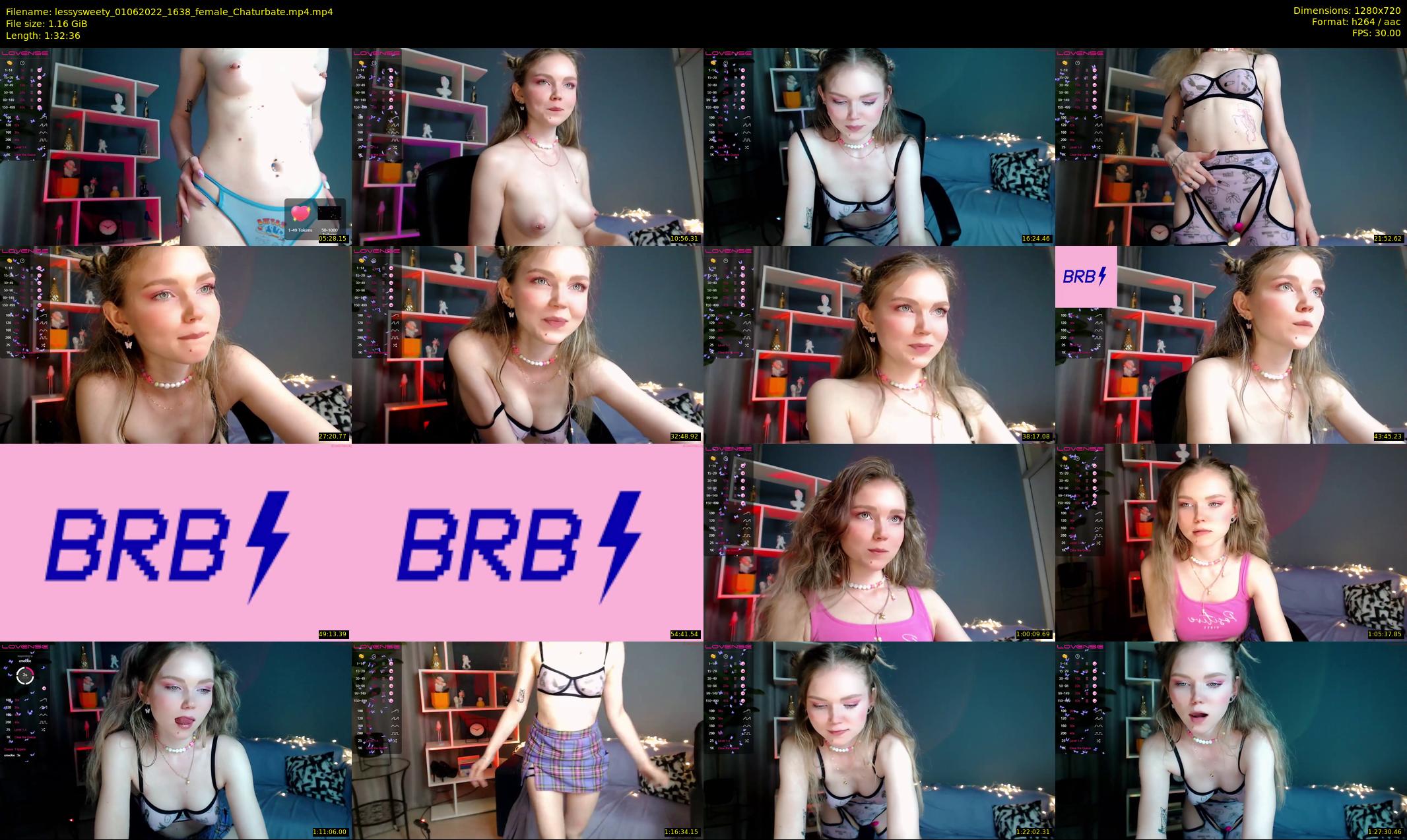 lessysweety — 93 minute Chaturbate female cam show recording, 720p, Jun 1, 2022