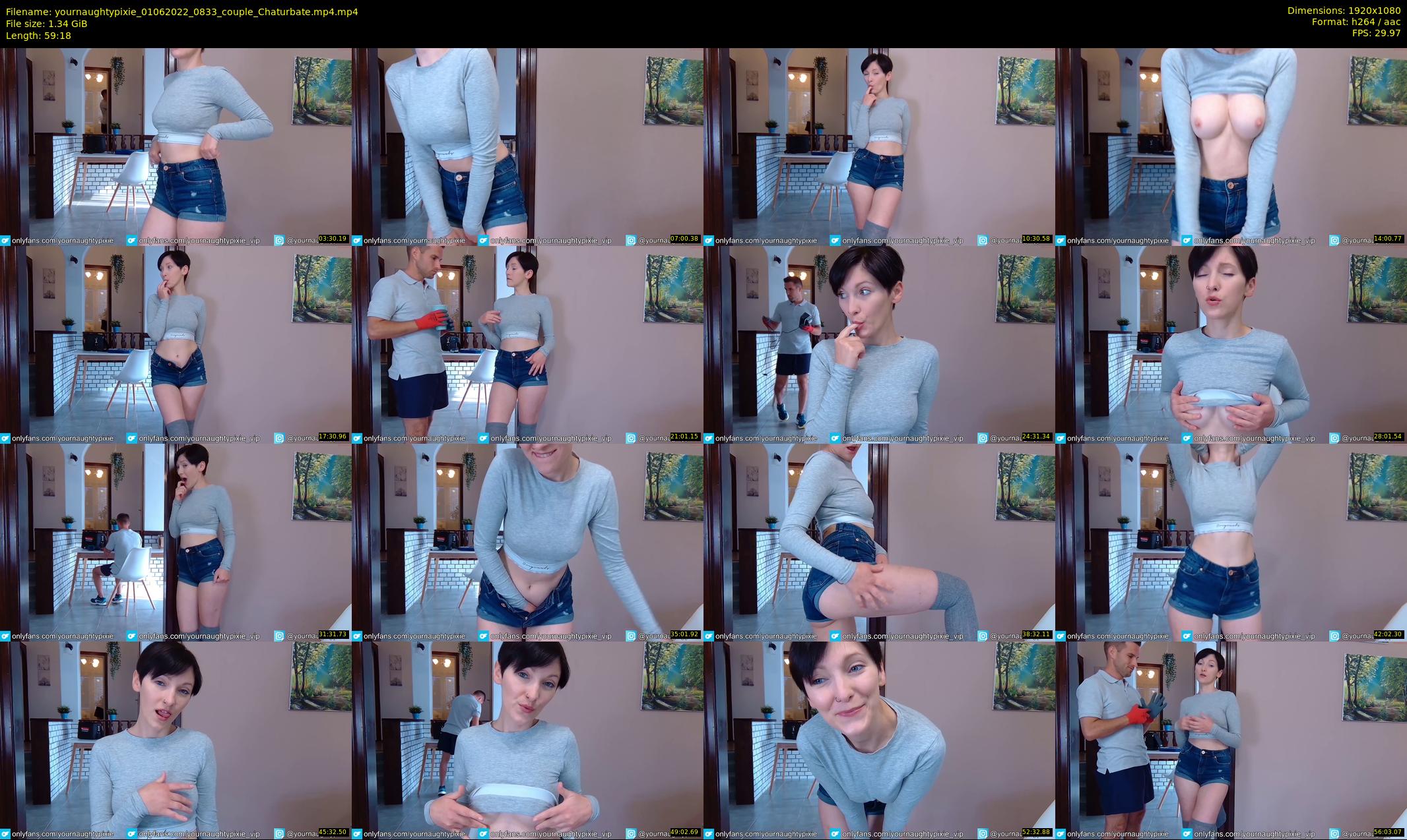 yournaughtypixie — 60 minute Chaturbate couple cam show recording, 1080p, Jun 1, 2022
