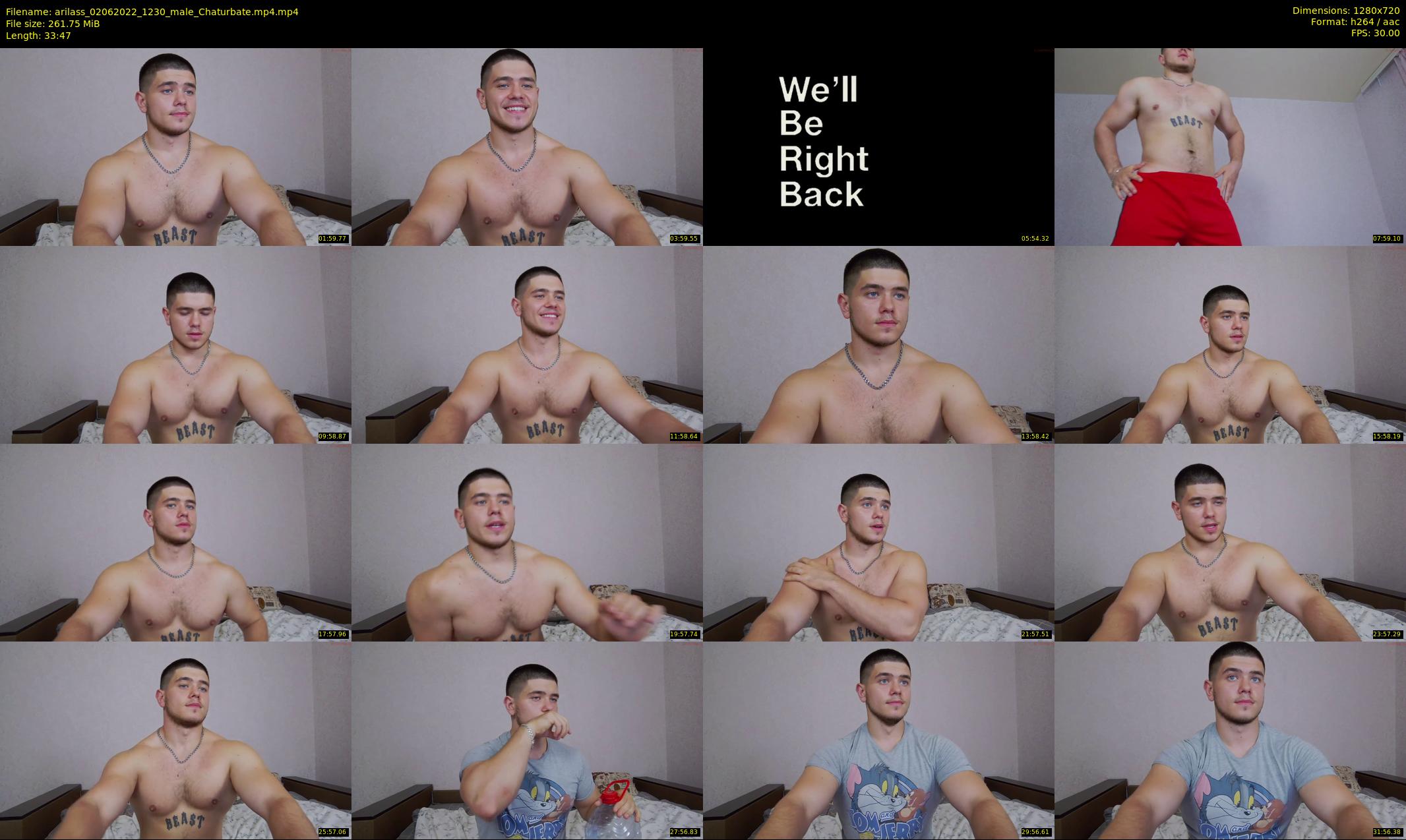 arilass — 34 minute Chaturbate male cam show recording, 720p, Jun 2, 2022