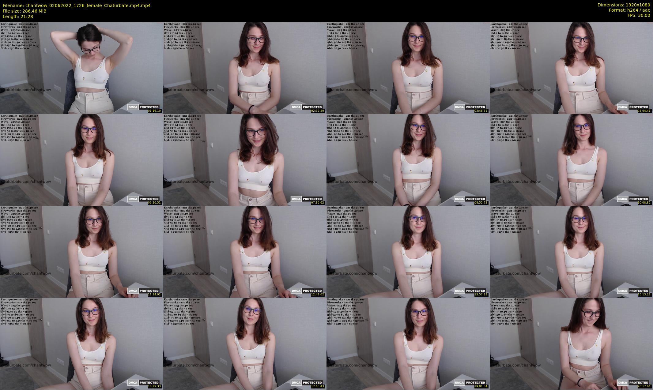 chantwow — 22 minute Chaturbate female cam show recording, 1080p, Jun 2, 2022