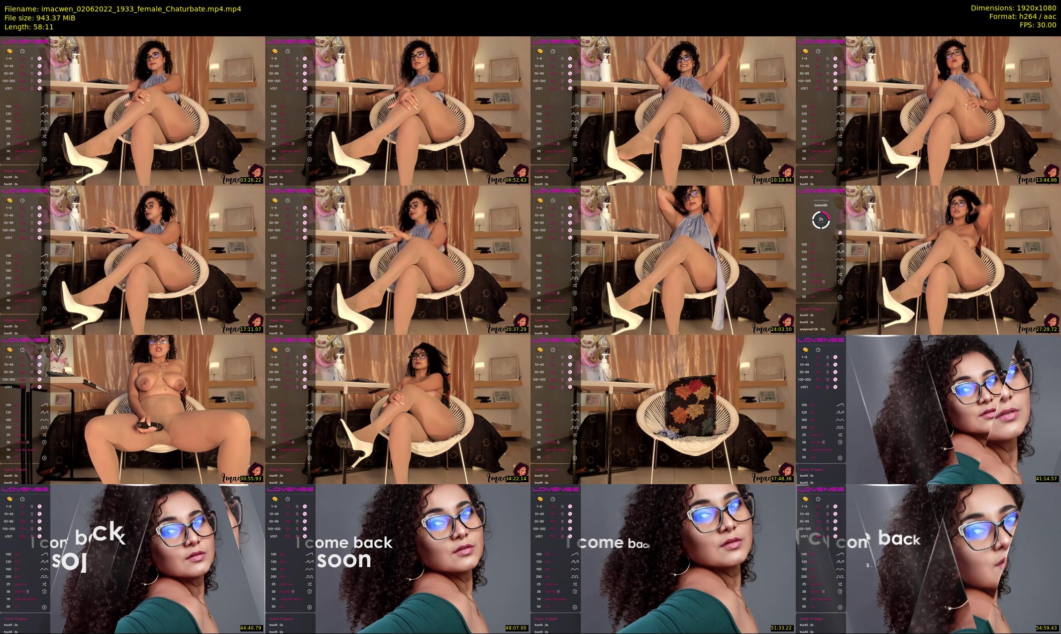 imacwen — 59 minute Chaturbate female cam show recording, 1080p, Jun 2, 2022