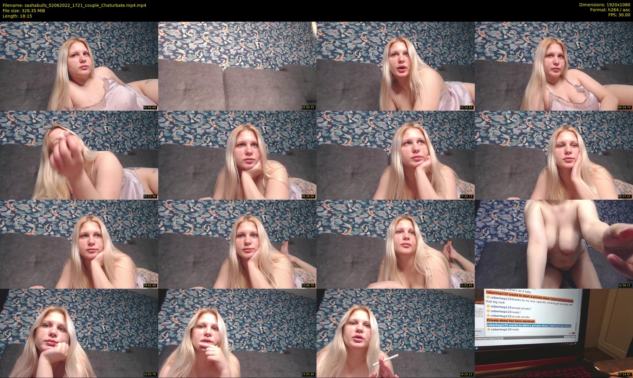 sashabulls — 19 minute Chaturbate couple cam show recording, 1080p, Jun 2, 2022