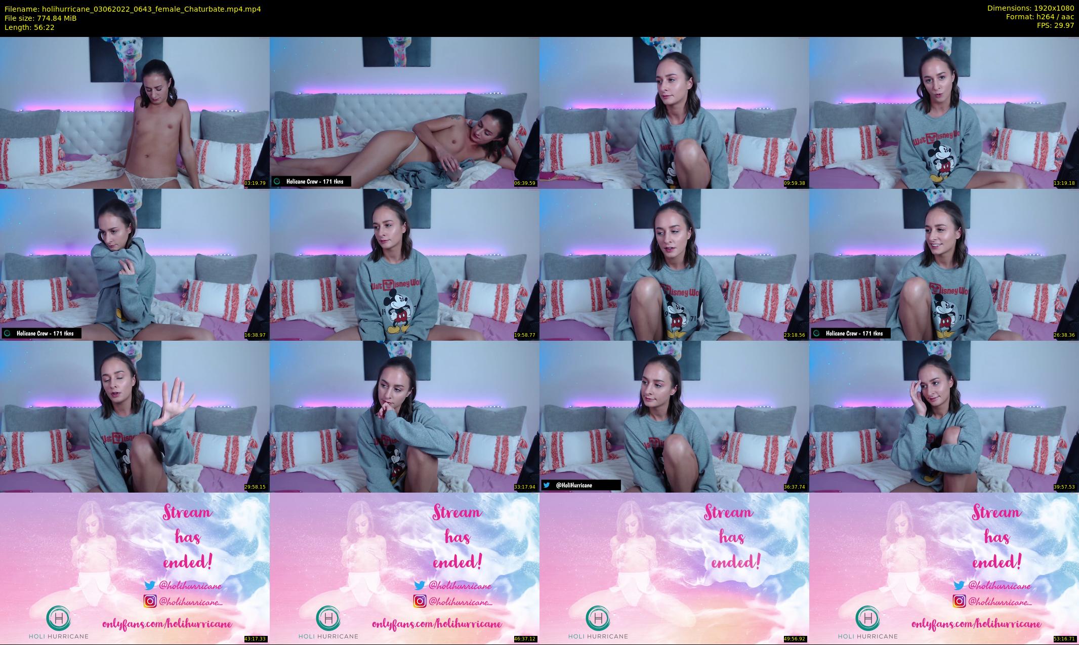 holihurricane — 57 minute Chaturbate female cam show recording, 1080p, Jun 3, 2022