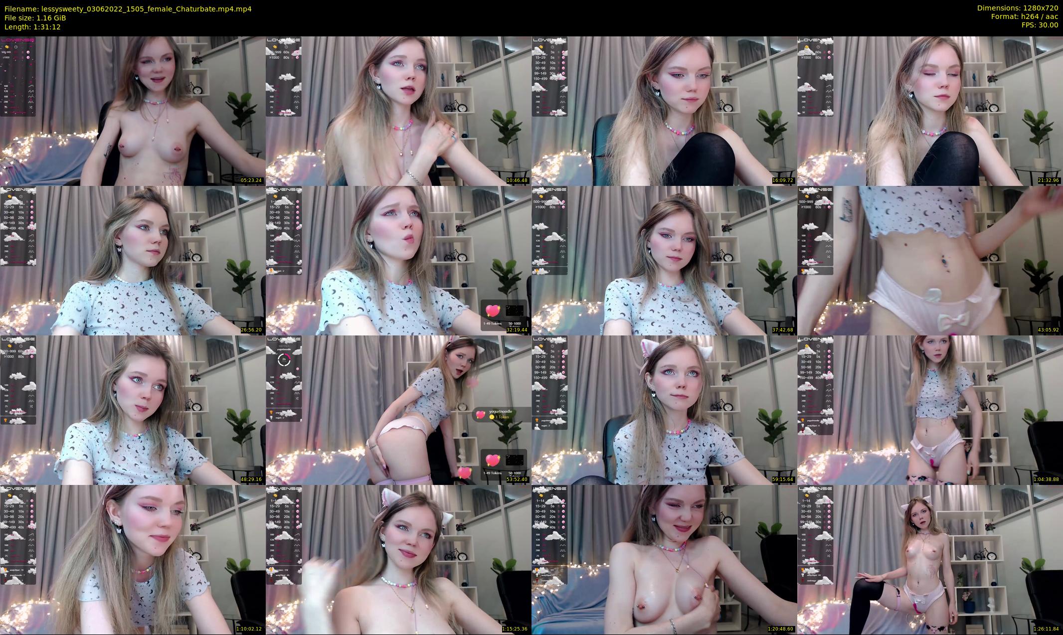 lessysweety — 92 minute Chaturbate female cam show recording, 720p, Jun 3, 2022