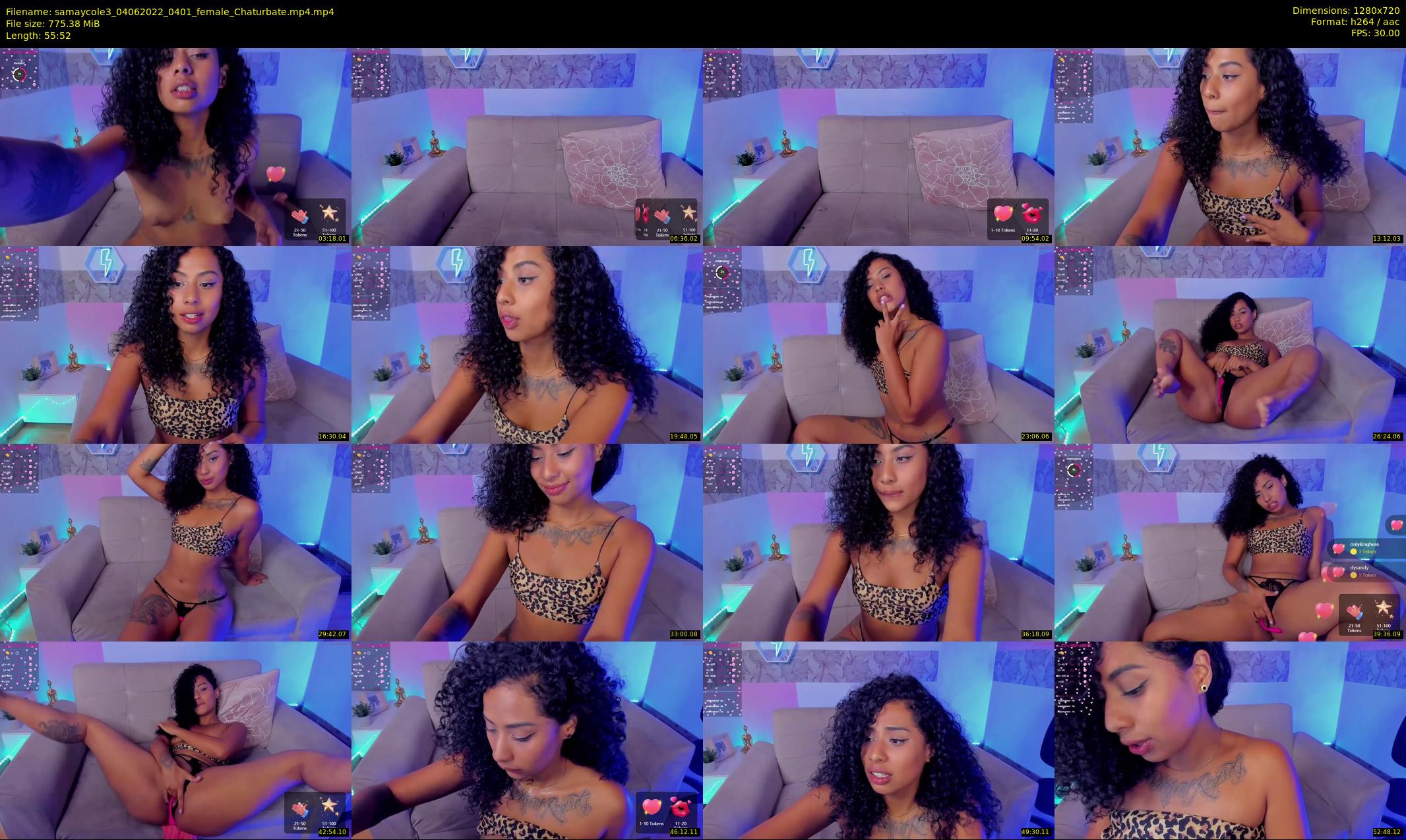 samaycole3 — 56 minute Chaturbate female cam show recording, 720p, Jun 4, 2022