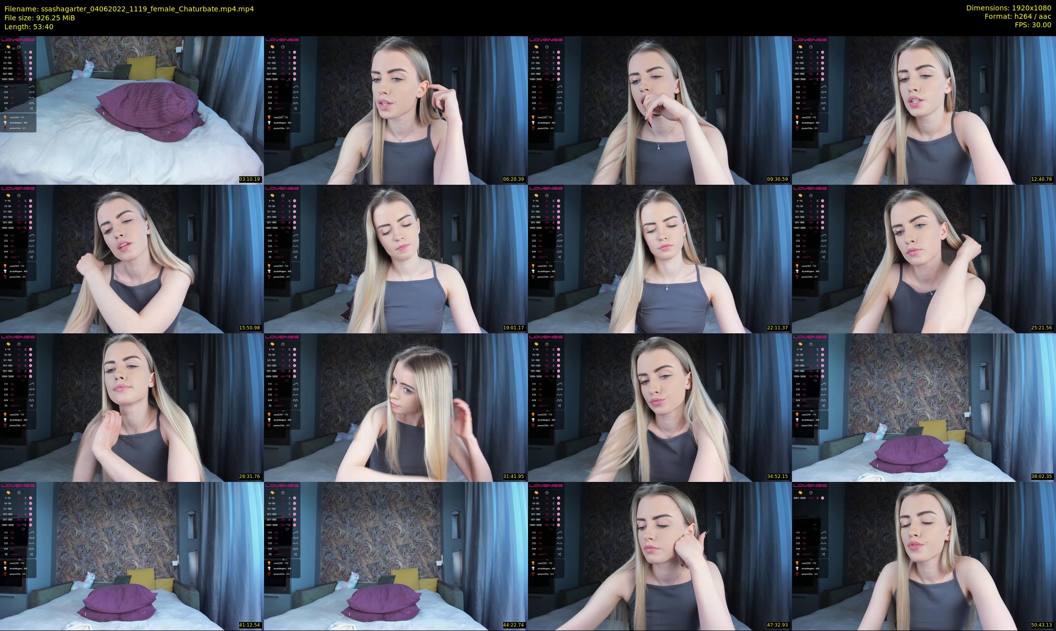 ssashagarter — 54 minute Chaturbate female cam show recording, 1080p, Jun 4, 2022