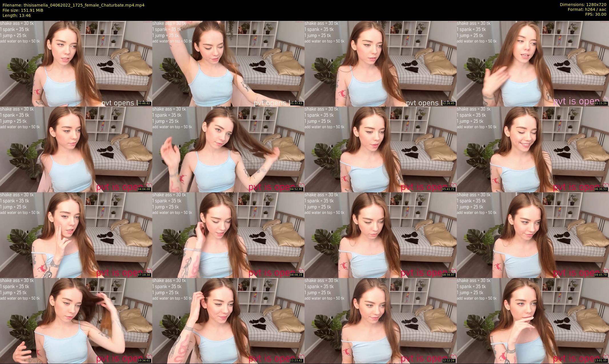 thisisamelia — 14 minute Chaturbate female cam show recording, 720p, Jun 4, 2022