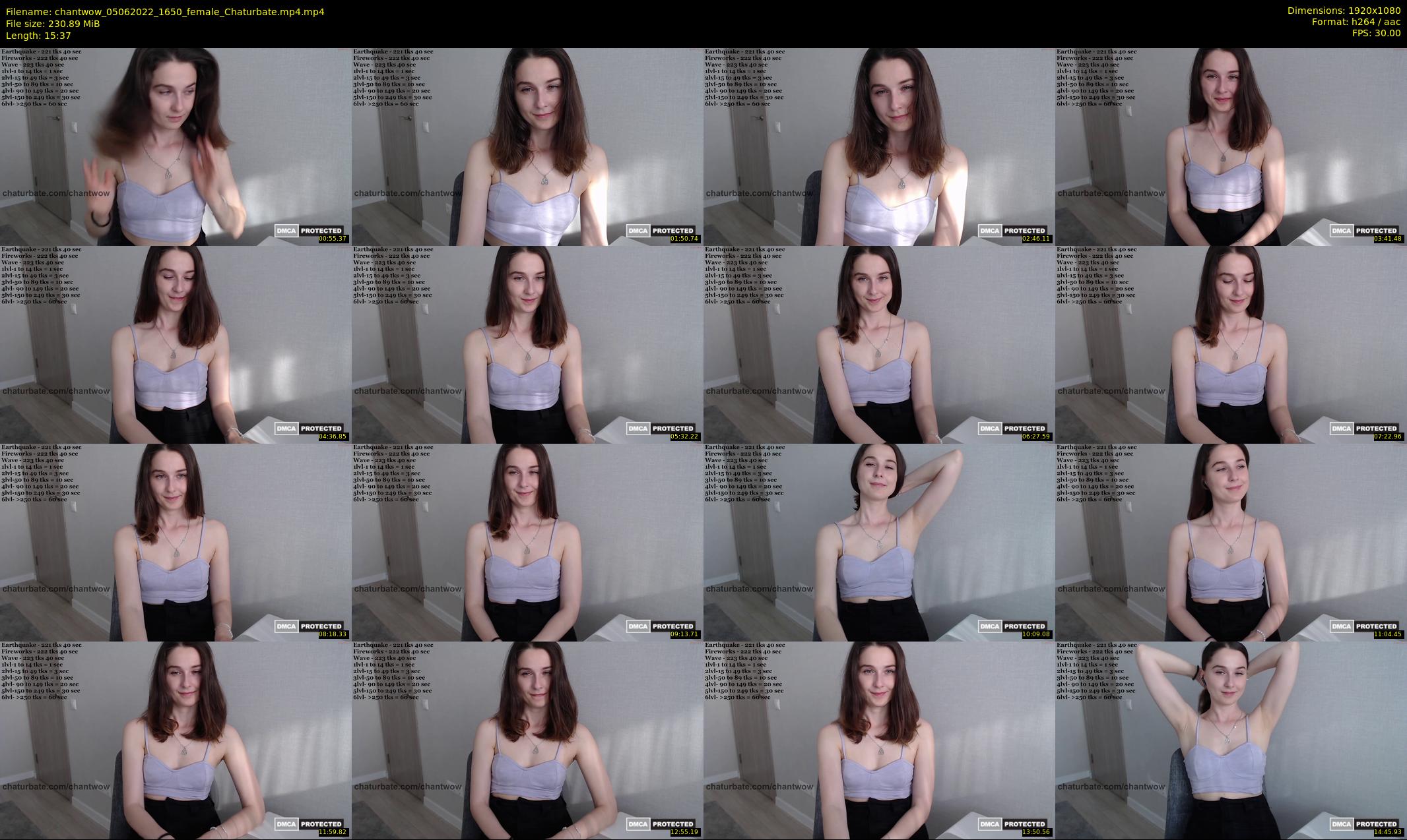 chantwow — 16 minute Chaturbate female cam show recording, 1080p, Jun 5, 2022
