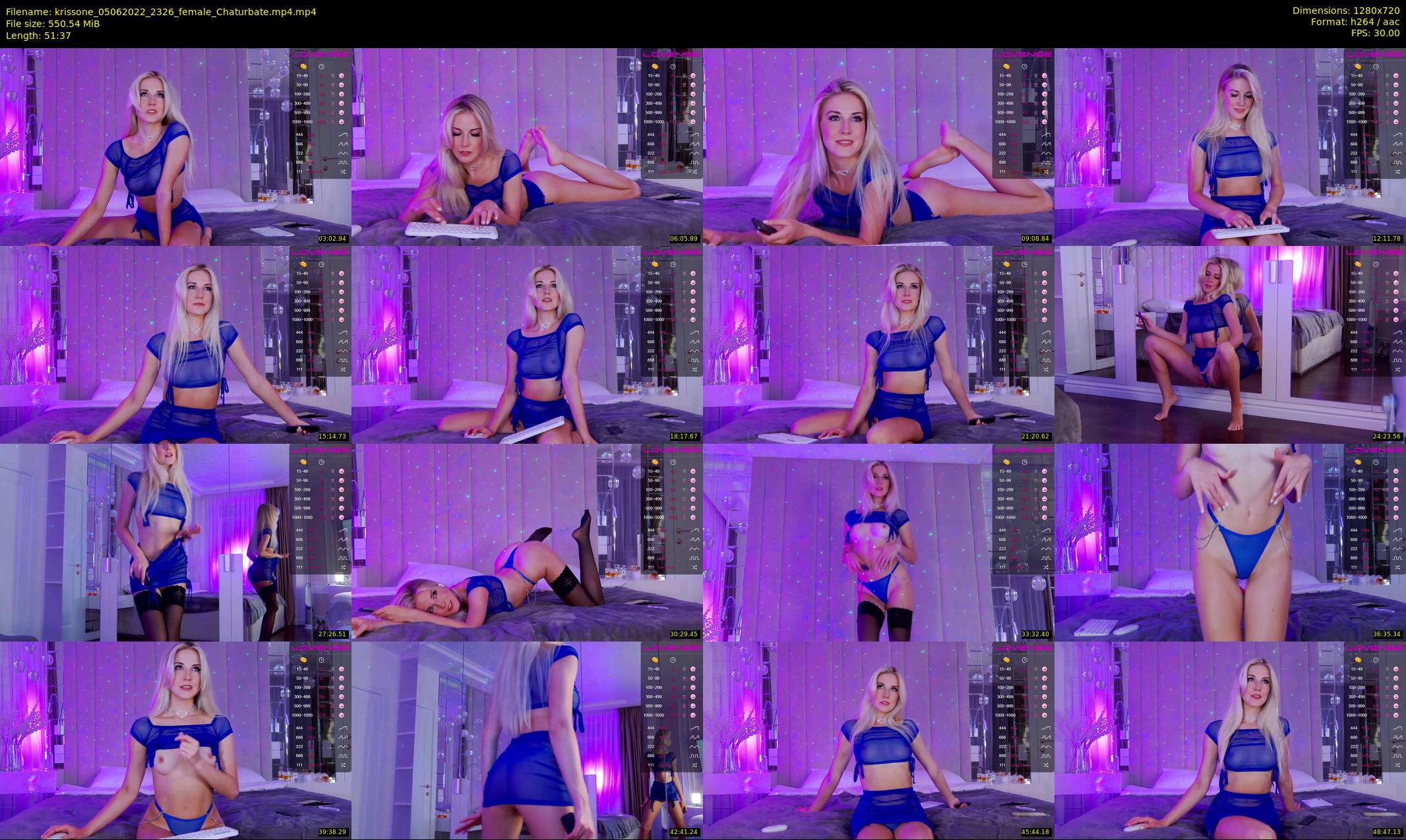 krissone — 52 minute Chaturbate female cam show recording, 720p, Jun 5, 2022