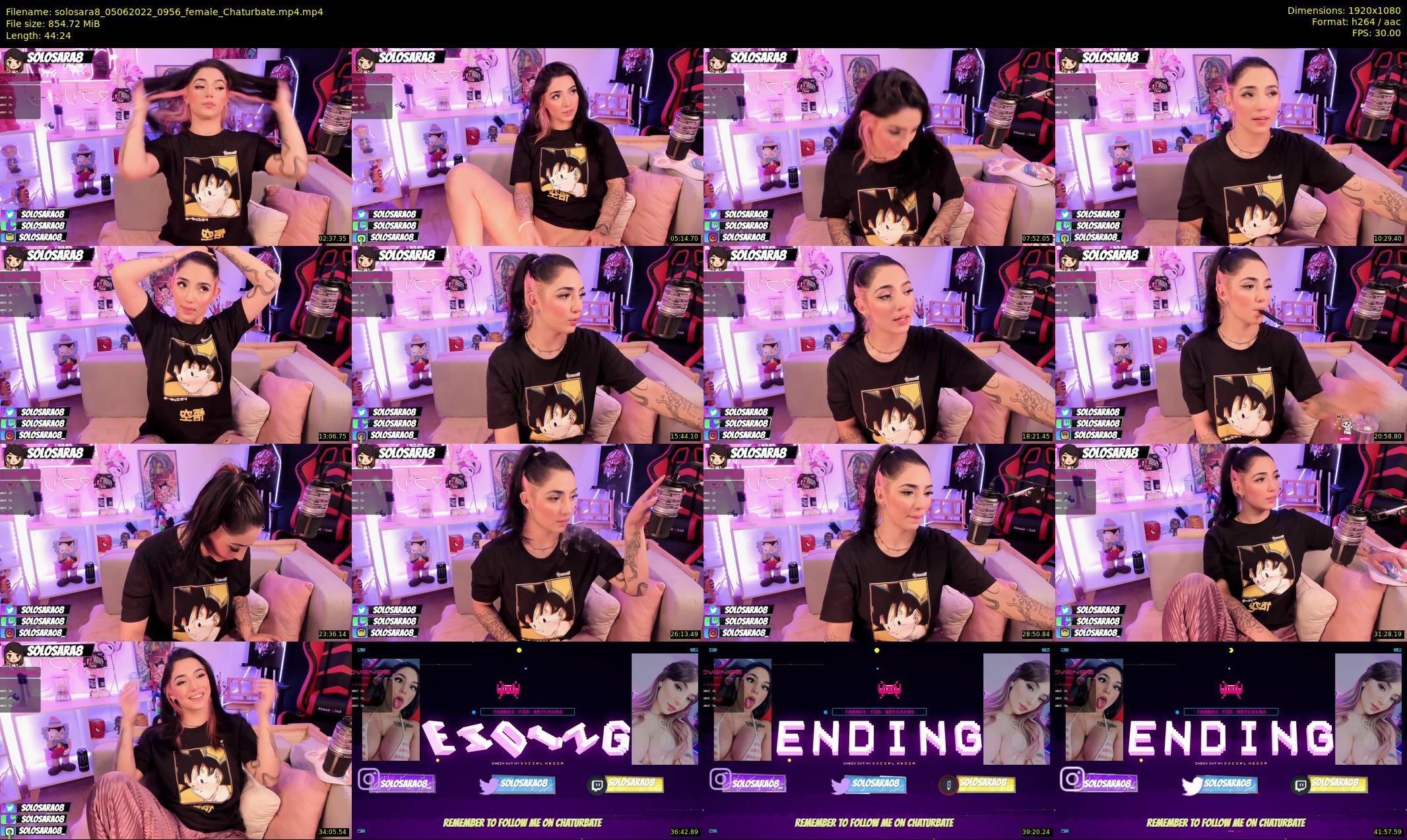 solosara8 — 45 minute Chaturbate female cam show recording, 1080p, Jun 5, 2022