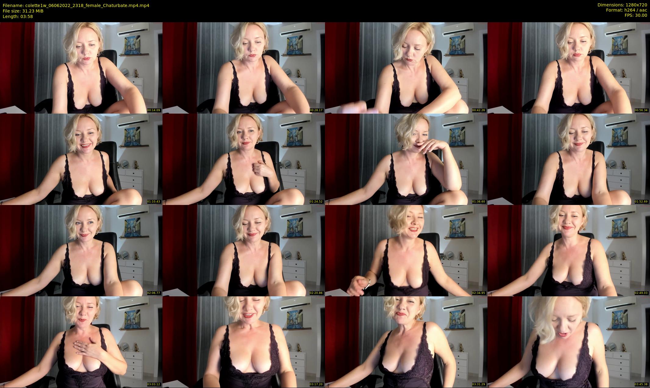 colette1w — 4 minute Chaturbate female cam show recording, 720p, Jun 6, 2022