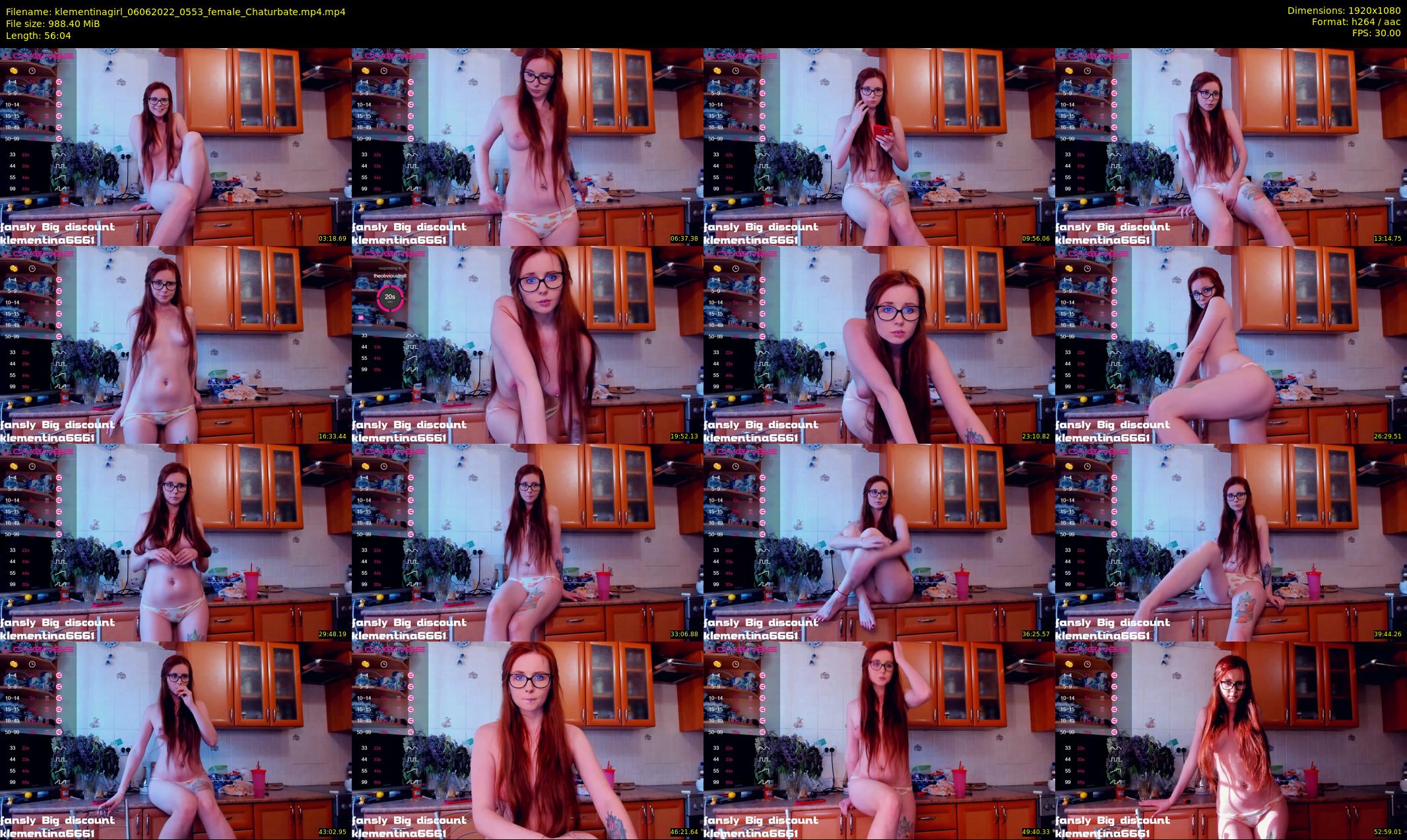 klementinagirl — 57 minute Chaturbate female cam show recording, 1080p, Jun 6, 2022
