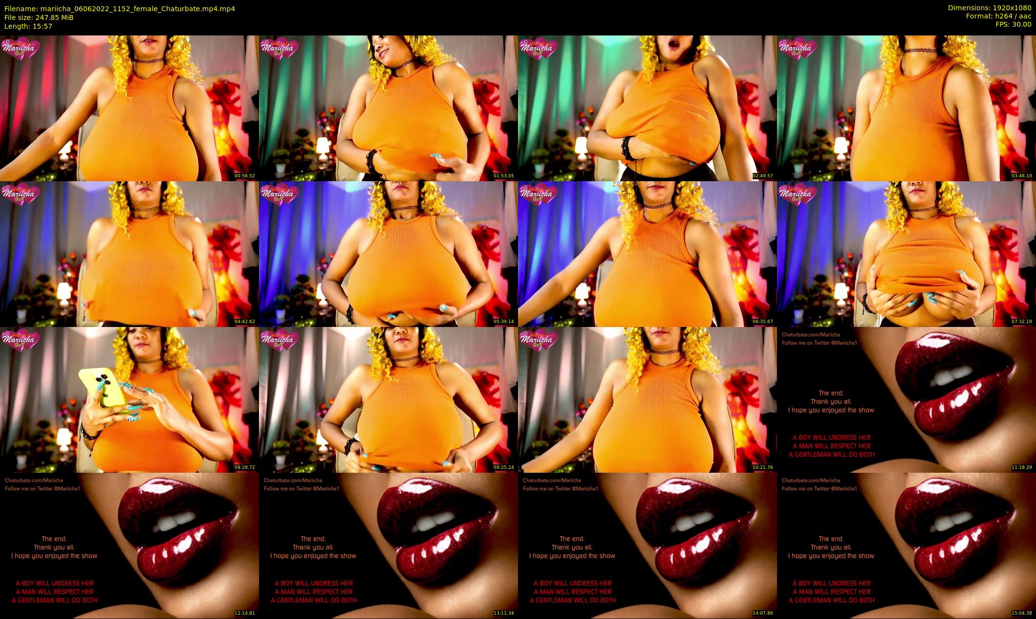 mariicha — 16 minute Chaturbate female cam show recording, 1080p, Jun 6, 2022