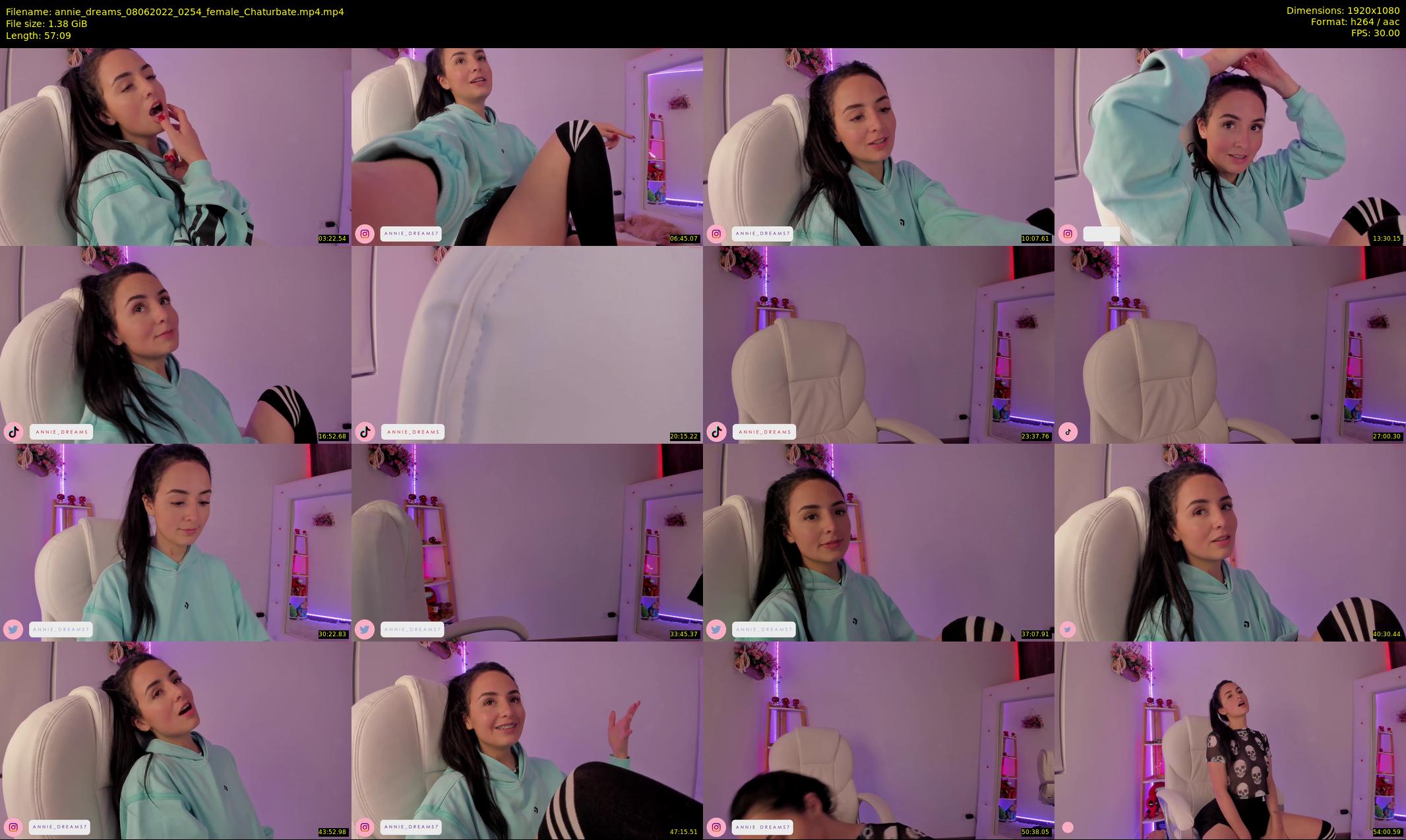 annie_dreams — 58 minute Chaturbate female cam show recording, 1080p, Jun 8, 2022