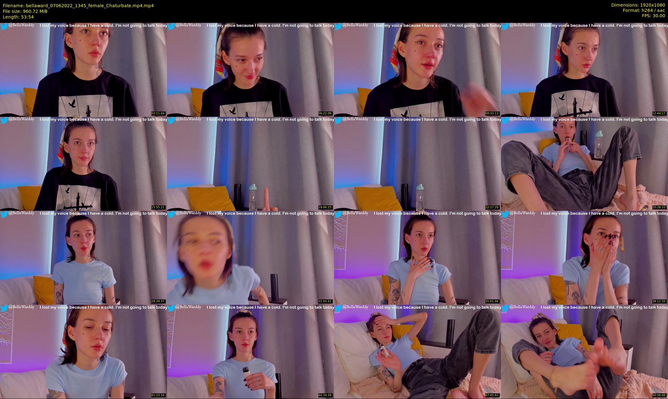 bellaward — 54 minute Chaturbate female cam show recording, 1080p, Jun 7, 2022