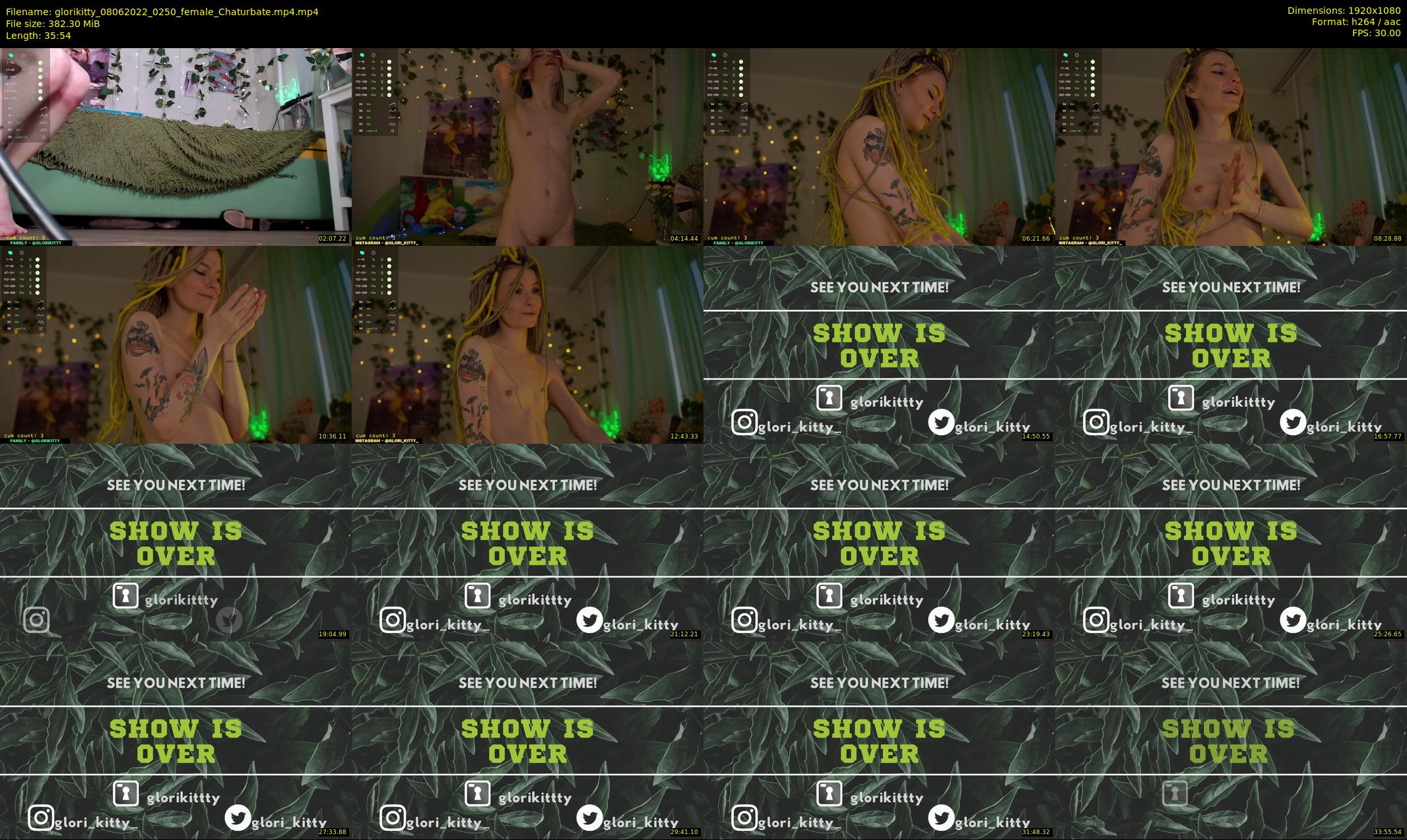 glorikitty — 36 minute Chaturbate female cam show recording, 1080p, Jun 8, 2022