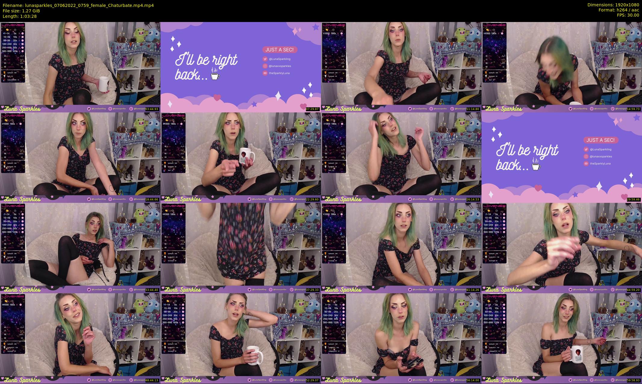 lunasparkles — 64 minute Chaturbate female cam show recording, 1080p, Jun 7, 2022