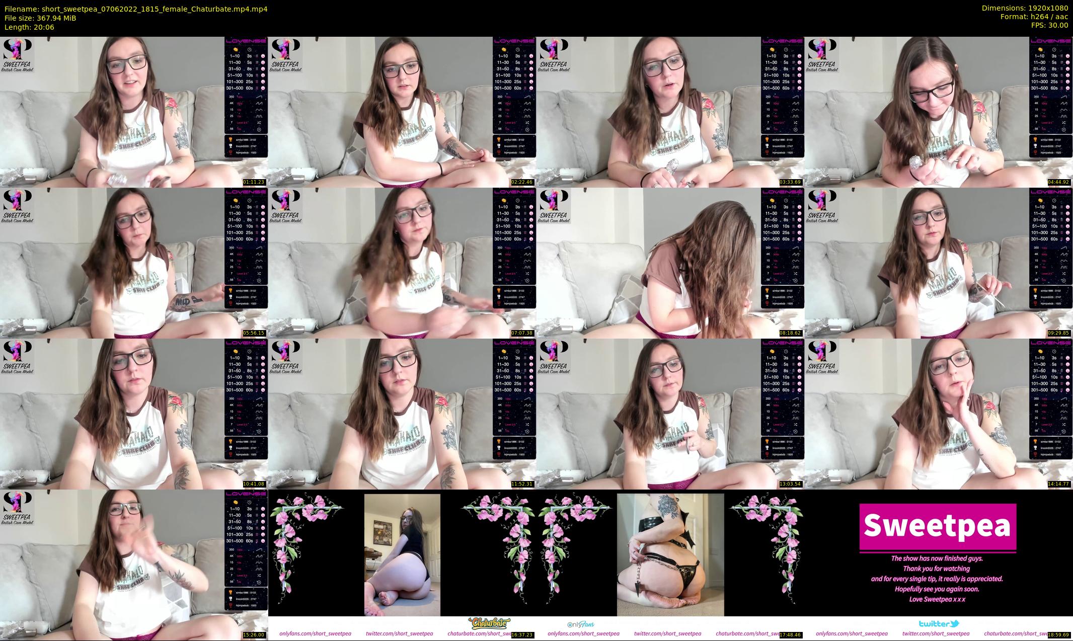 short_sweetpea — 21 minute Chaturbate female cam show recording, 1080p, Jun 7, 2022