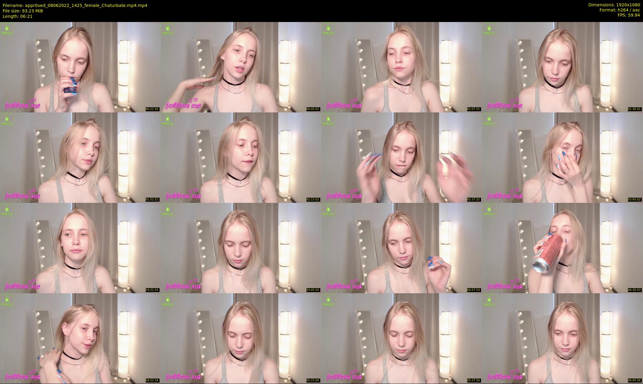 appr0ved — 7 minute Chaturbate female cam show recording, 1080p, Jun 8, 2022
