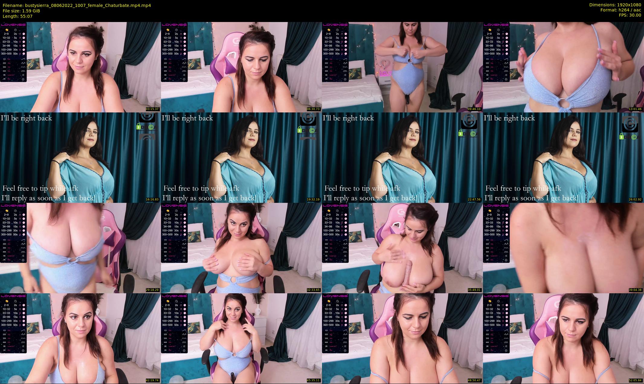 bustysierra — 56 minute Chaturbate female cam show recording, 1080p, Jun 8, 2022