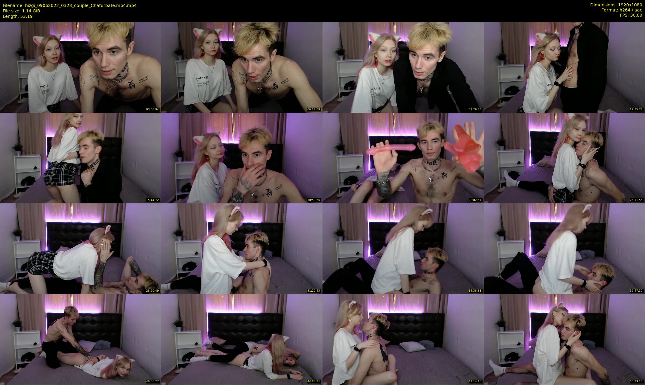 hizgi — 54 minute Chaturbate couple cam show recording, 1080p, Jun 9, 2022