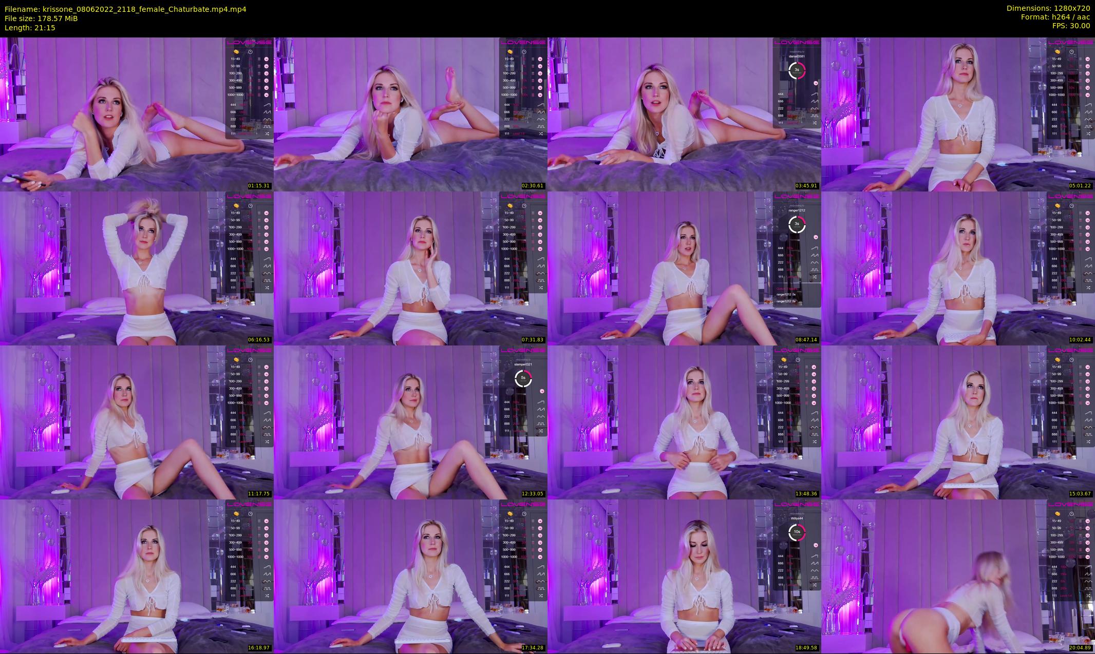 krissone — 22 minute Chaturbate female cam show recording, 720p, Jun 8, 2022