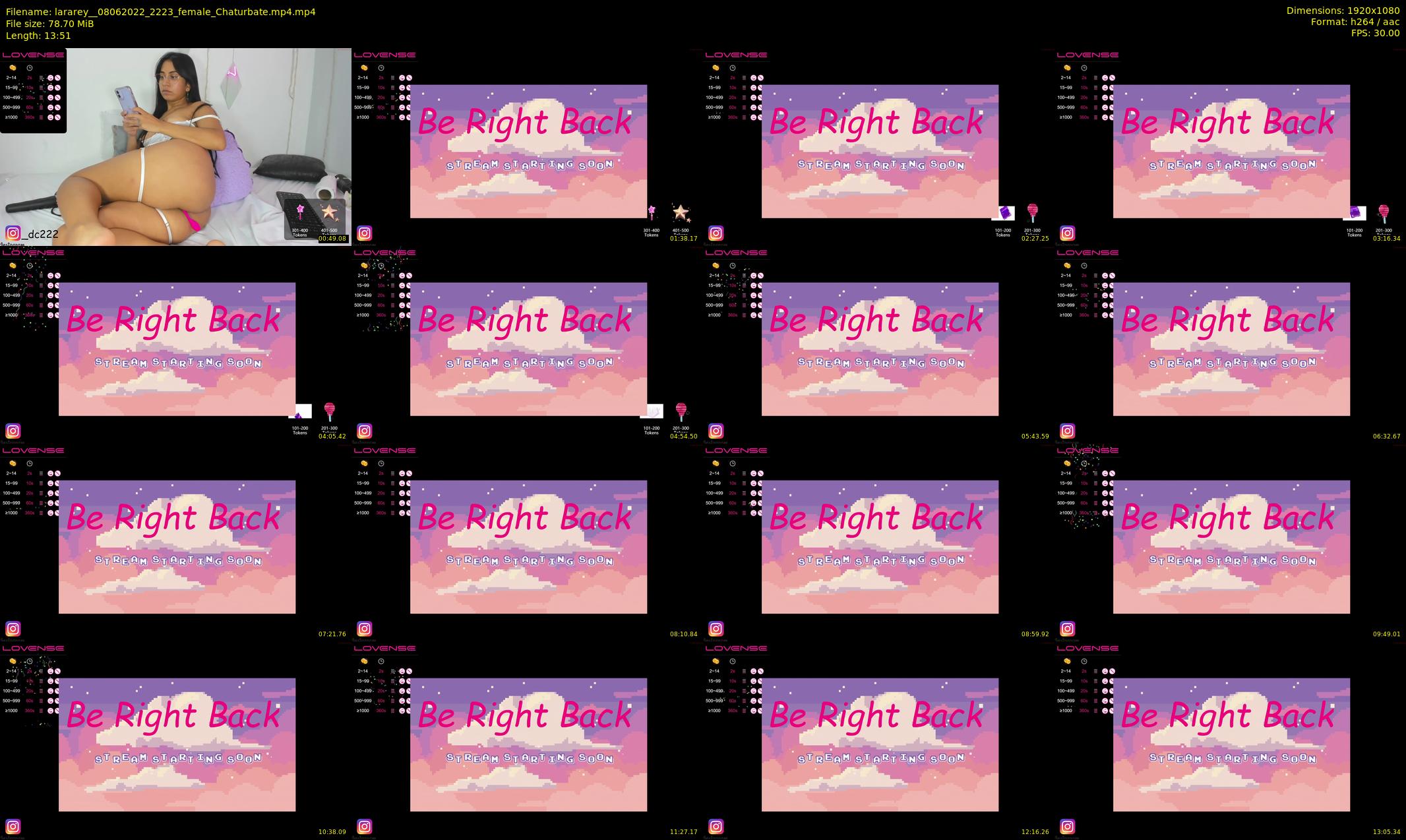 lararey_ — 14 minute Chaturbate female cam show recording, 1080p, Jun 8, 2022