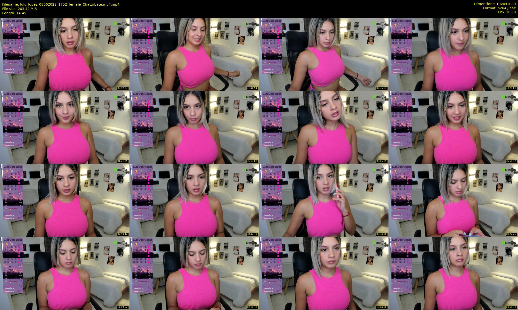lulu_lopez — 15 minute Chaturbate female cam show recording, 1080p, Jun 8, 2022