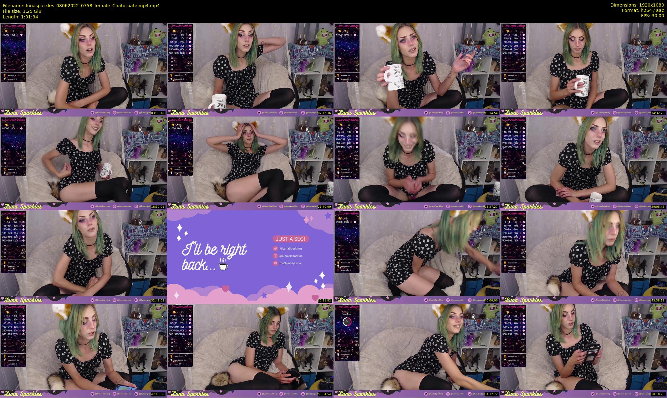 lunasparkles — 62 minute Chaturbate female cam show recording, 1080p, Jun 8, 2022