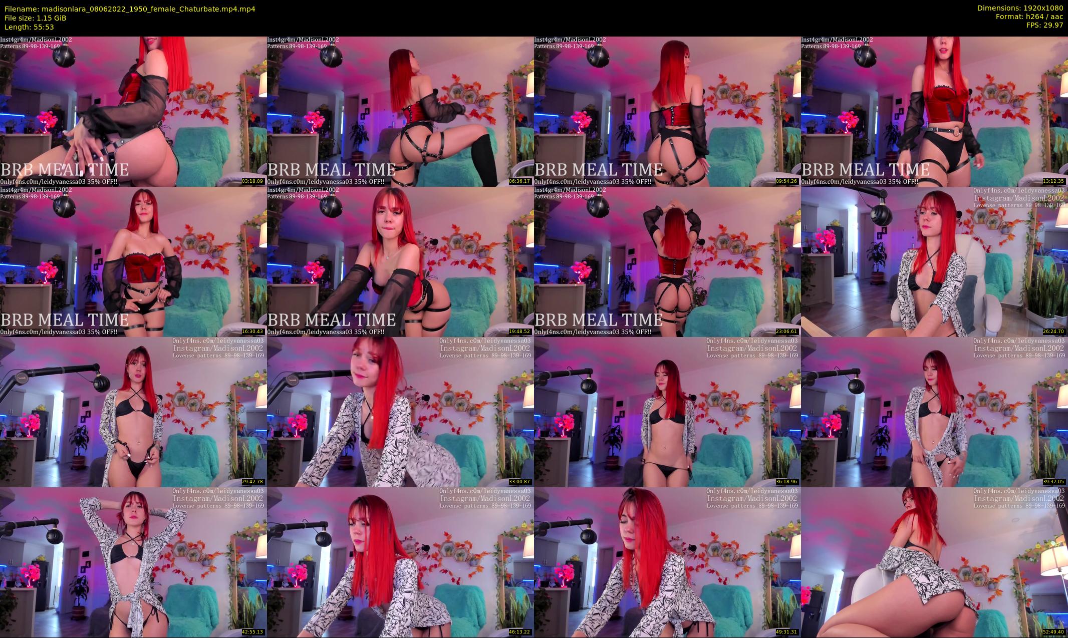madisonlara — 56 minute Chaturbate female cam show recording, 1080p, Jun 8, 2022