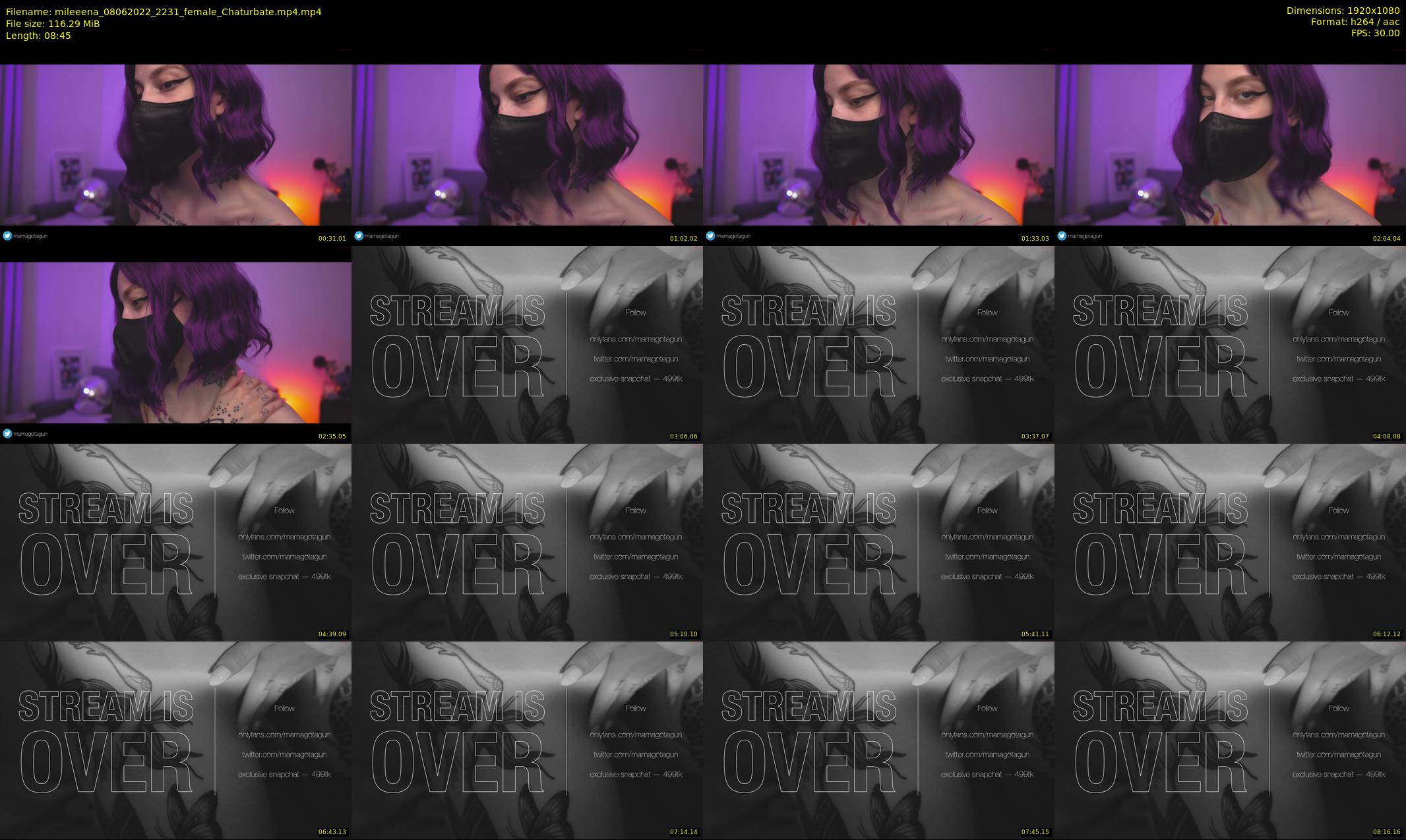 mileeena — 9 minute Chaturbate female cam show recording, 1080p, Jun 8, 2022