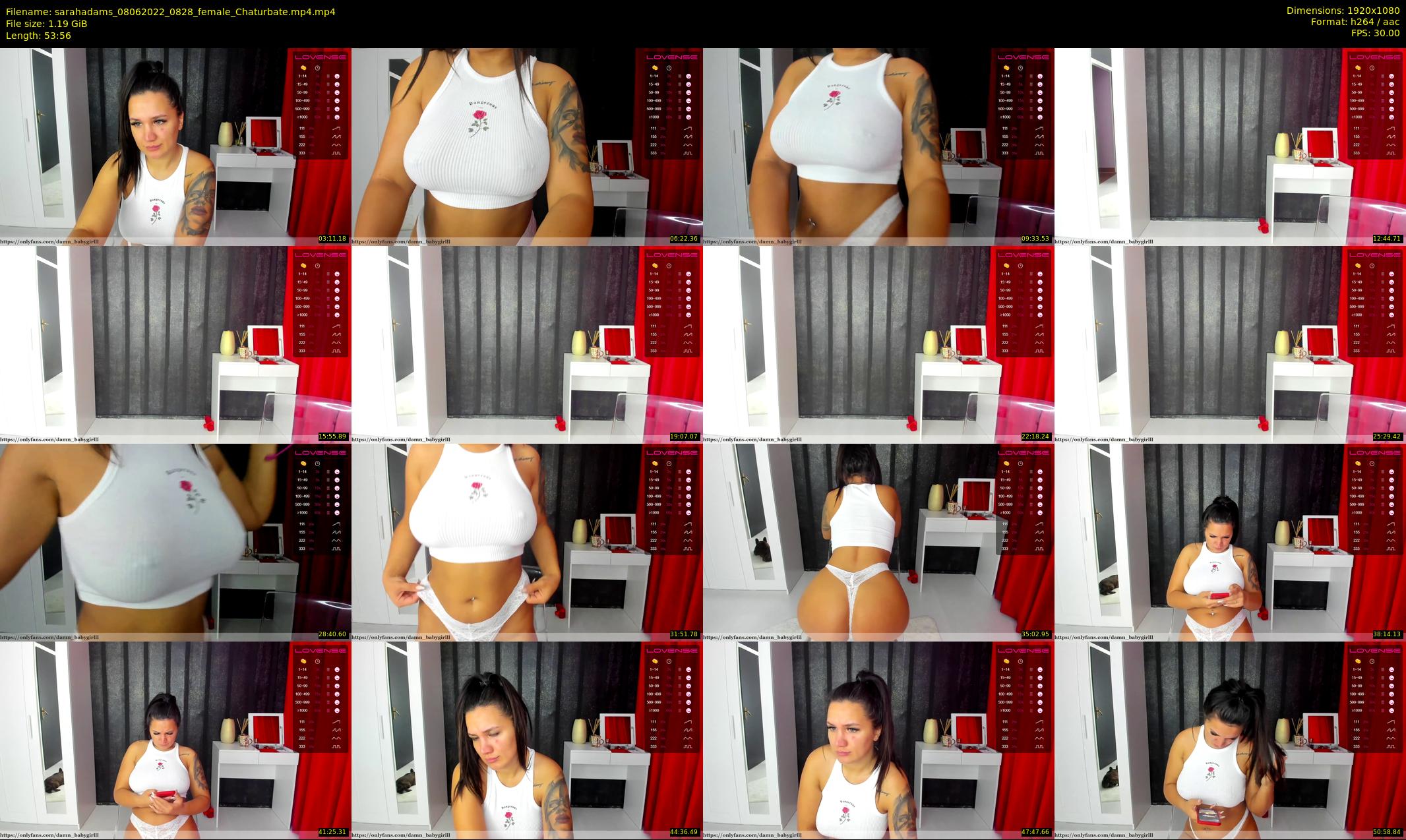 sarahadams — 54 minute Chaturbate female cam show recording, 1080p, Jun 8, 2022