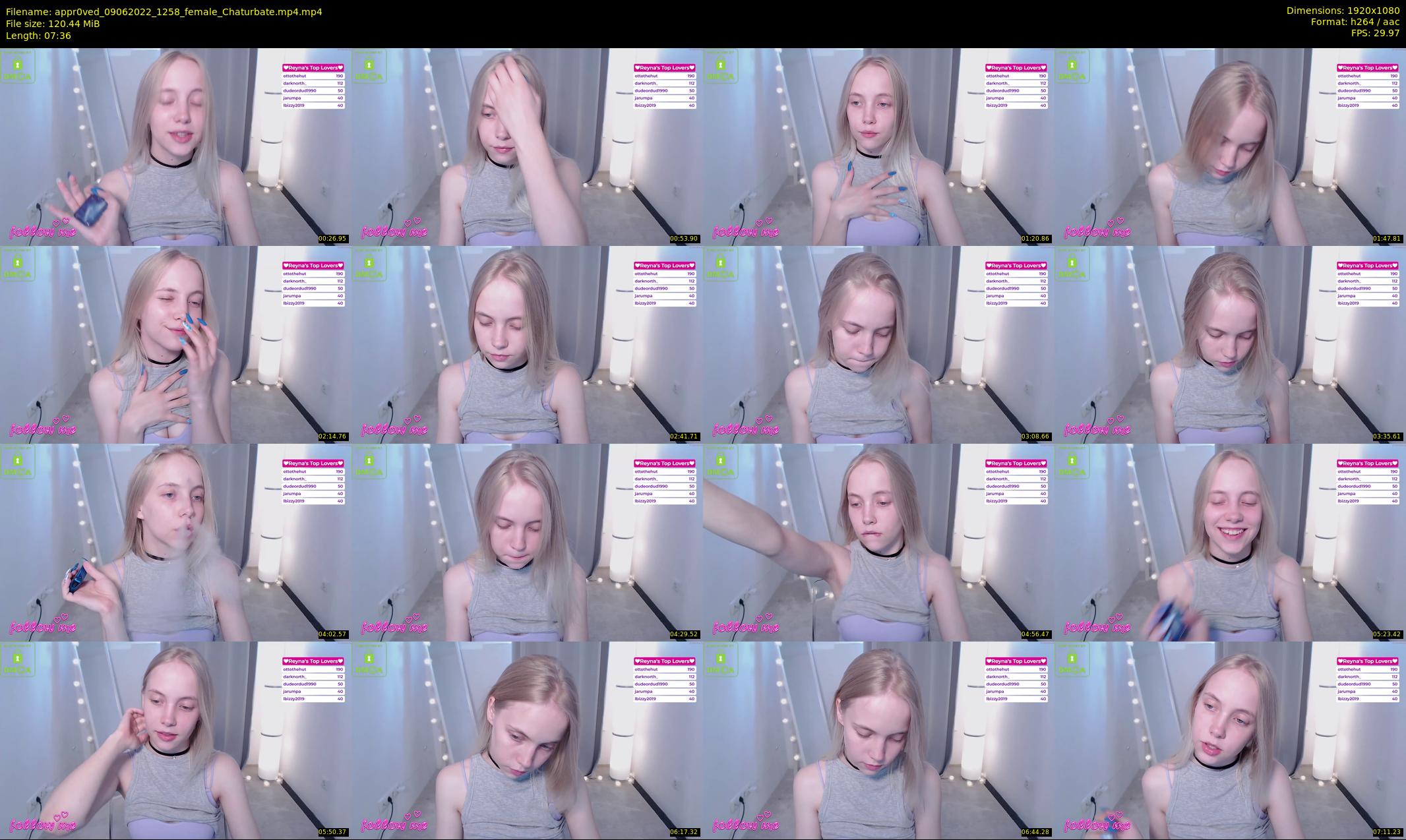 appr0ved — 8 minute Chaturbate female cam show recording, 1080p, Jun 9, 2022